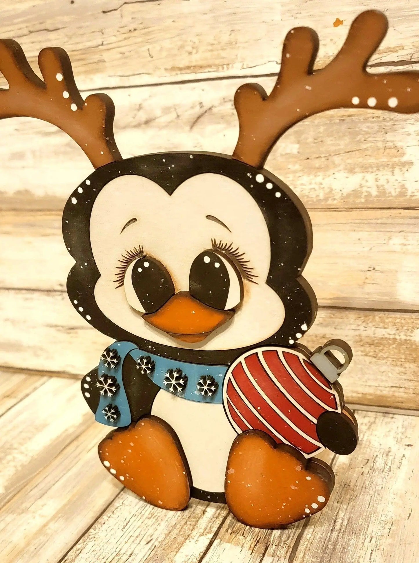 Chunky Winter Penguin Unfinished Wood Blanks | Tiered Tray DIY Kits DIY - RusticFarmhouseDecor