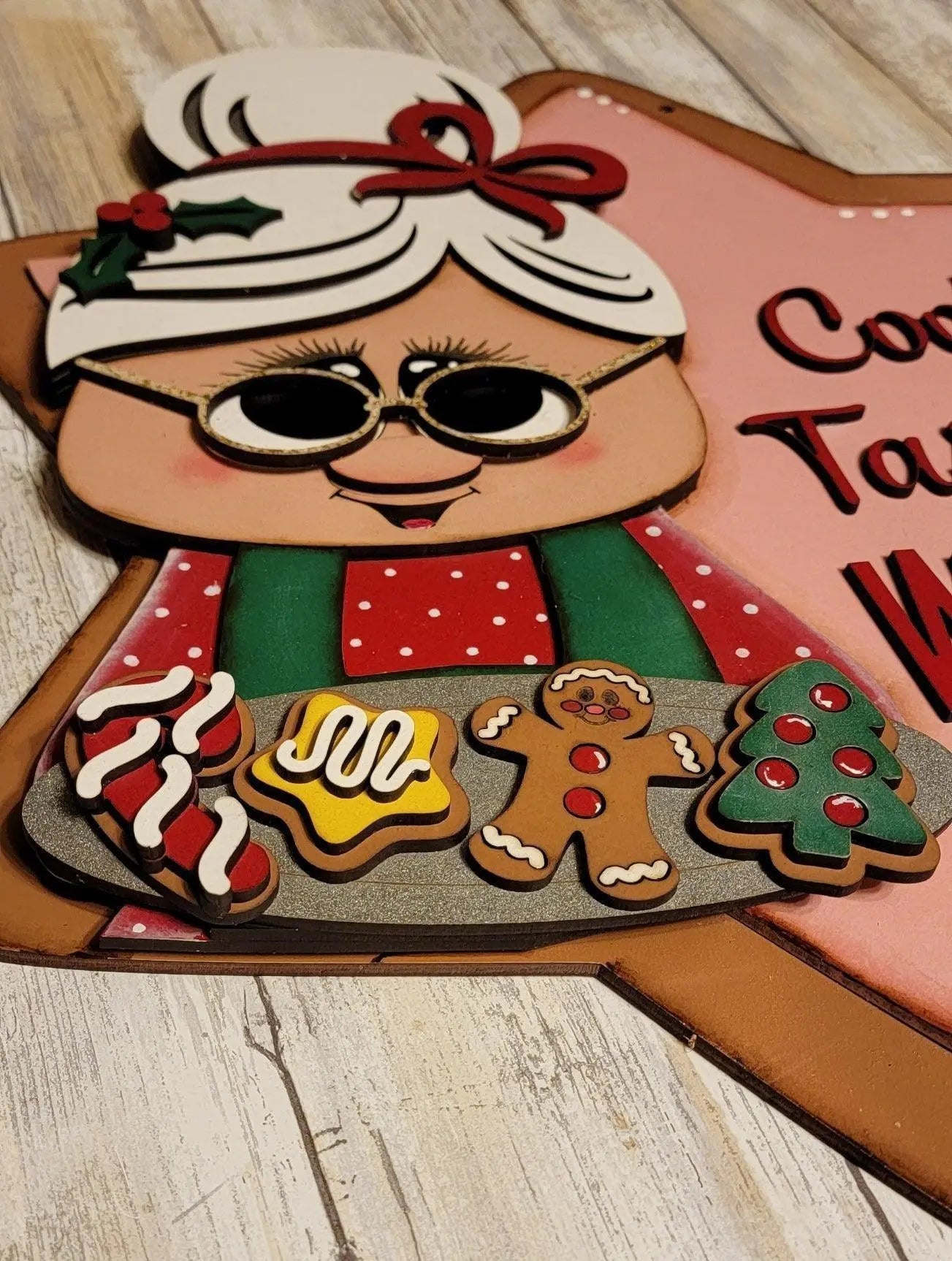Cookie Tasters Weclcome Christmas Front Porch Door Hanger - RusticFarmhouseDecor