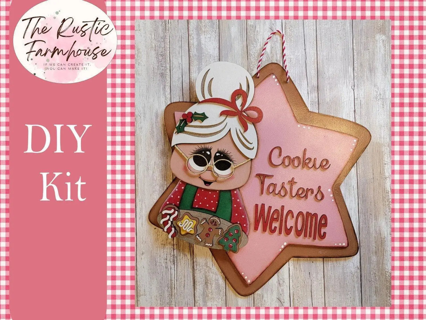 Cookie Tasters Weclcome Christmas Front Porch Door Hanger - RusticFarmhouseDecor