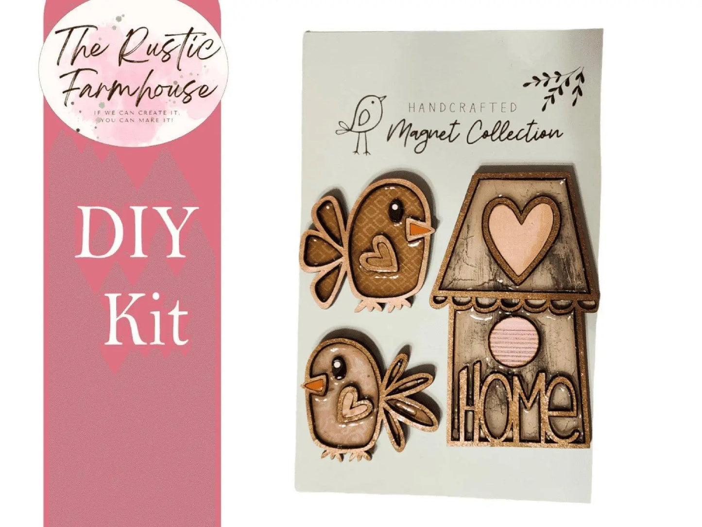 Cute Bird Refrigerator Magnets with Home Birdhouse DIY Laser Cut - RusticFarmhouseDecor