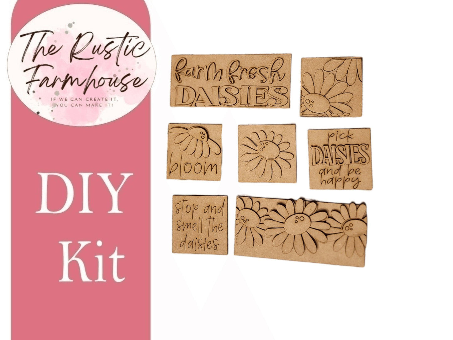 Daisies Mini Tiles Kit - RusticFarmhouseDecor