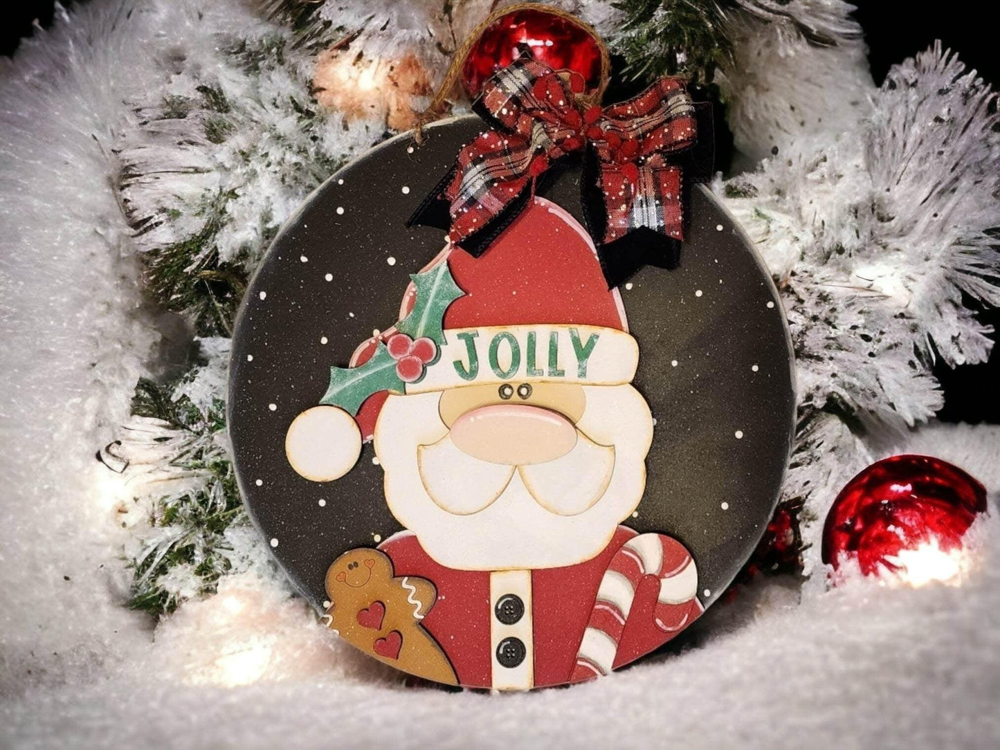 DIY Christmas Santa Clause Porch Sign Door Hanger - RusticFarmhouseDecor