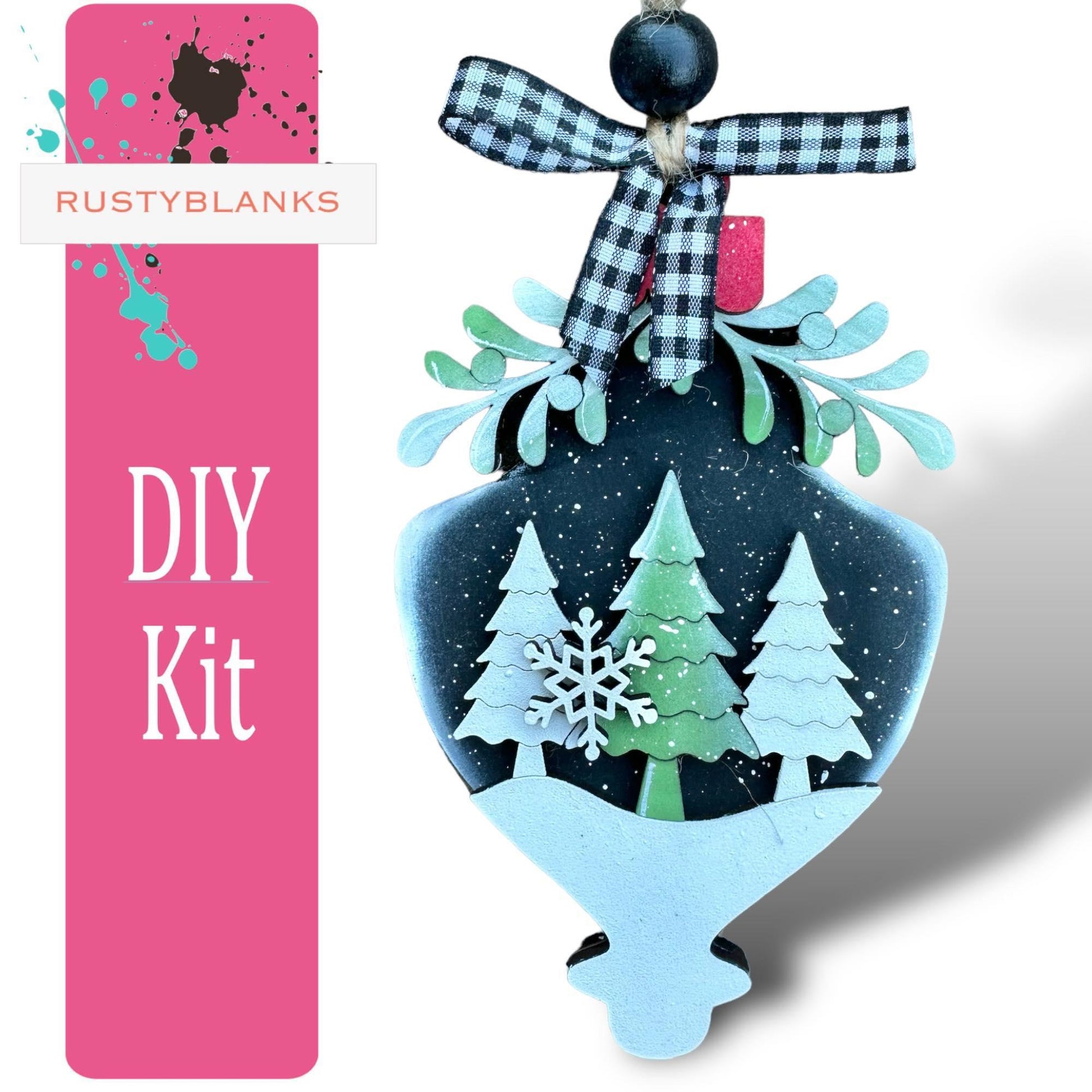 DIY Mistletoe Christmas Ornament Set - Set of 6 - Festive Holiday Decoration - RusticFarmhouseDecor