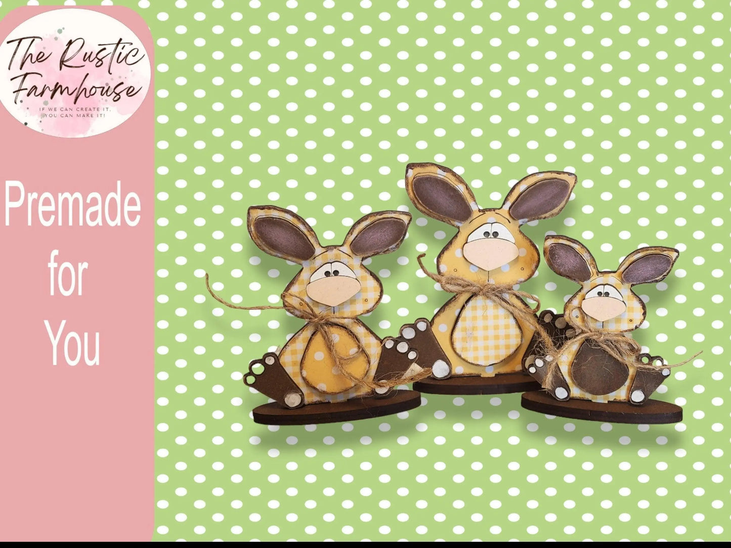 Easter Bunny, Wood Easter Bunnies, Farmhouse Set of 3 Bunnies, Easter Decor, Easter Bunnies, Farmhouse Easter Bunnies, Wood Bunny - RusticFarmhouseDecor