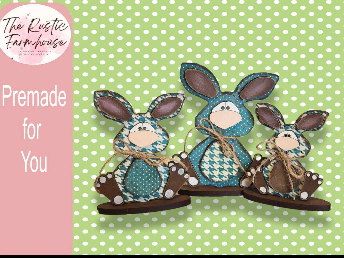 Easter Bunny, Wood Easter Bunnies, Farmhouse Set of 3 Bunnies, Easter Decor, Easter Bunnies, Farmhouse Easter Bunnies, Wood Bunny - RusticFarmhouseDecor