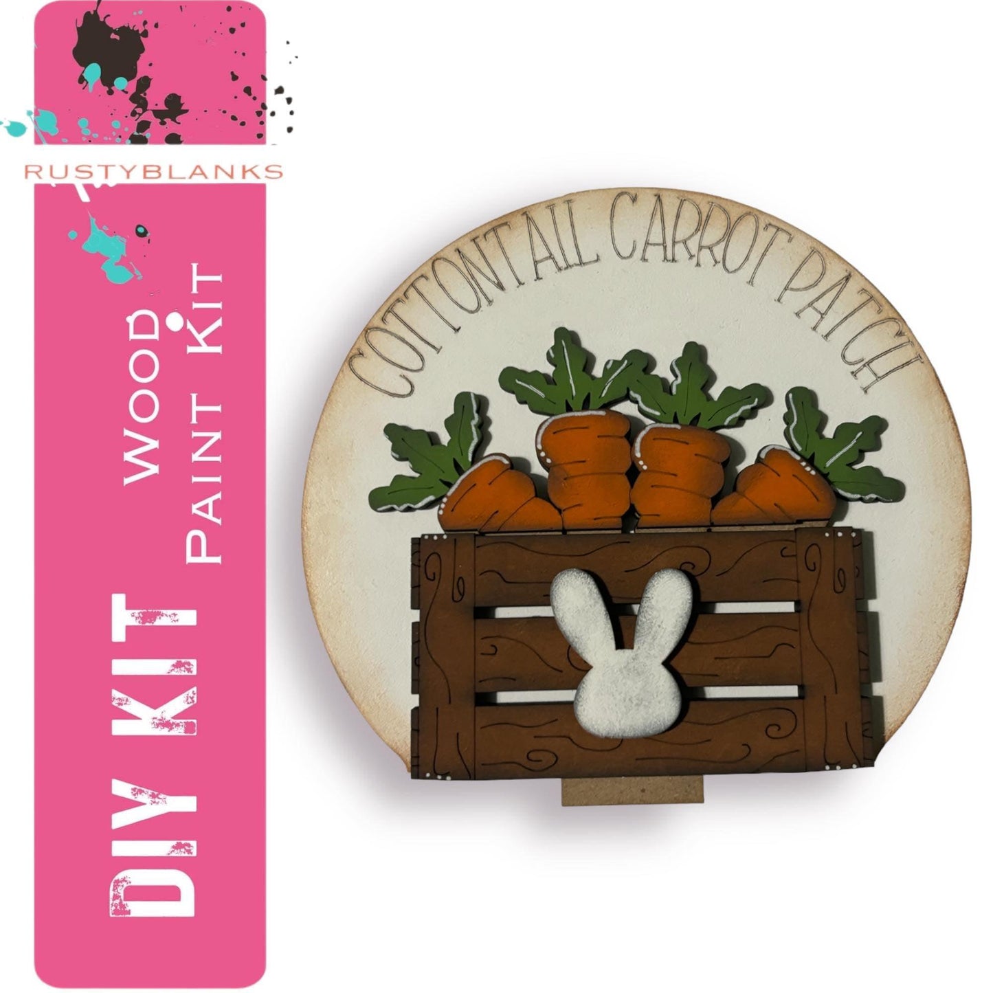 Easter Insert for Snow Globe DIY Interchangeable Decor, Gift for Her, Cottontail Carrot Patch - RusticFarmhouseDecor