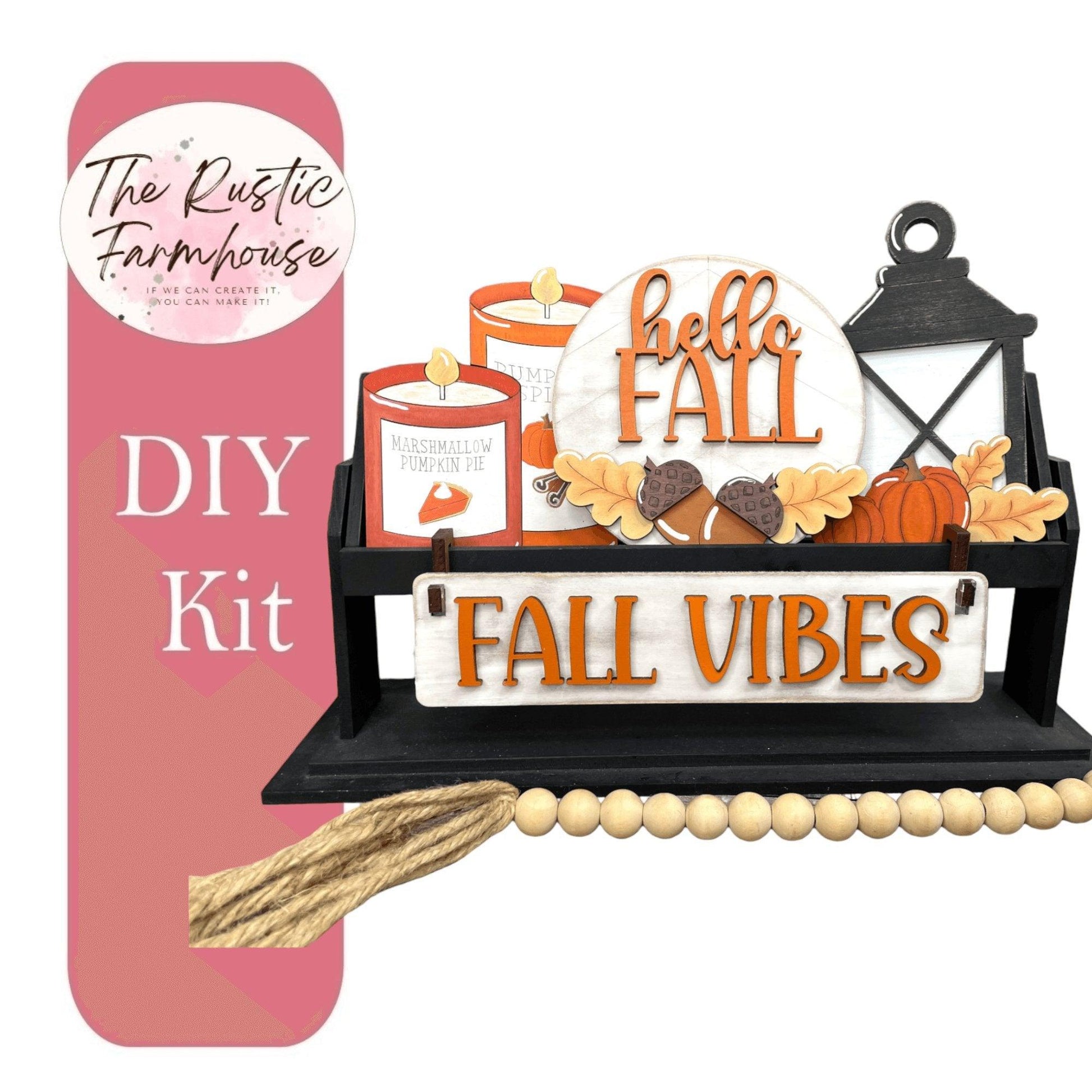 Fall Vibes Interchangeable for Wagon or Raised Shelf Sitter DIY Kit - RusticFarmhouseDecor