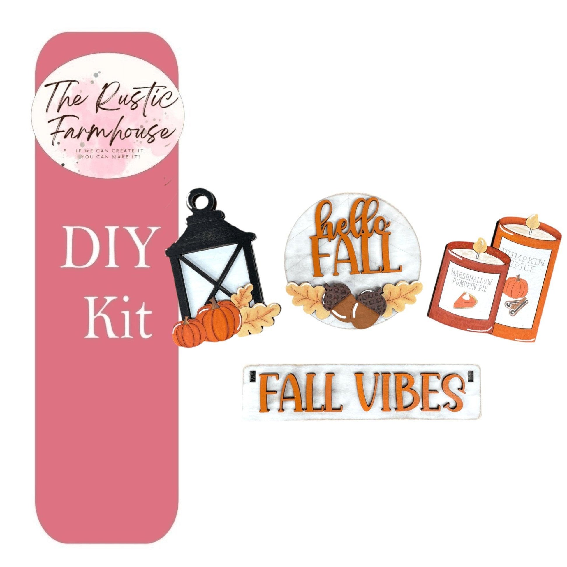 Fall Vibes Interchangeable for Wagon or Raised Shelf Sitter DIY Kit - RusticFarmhouseDecor