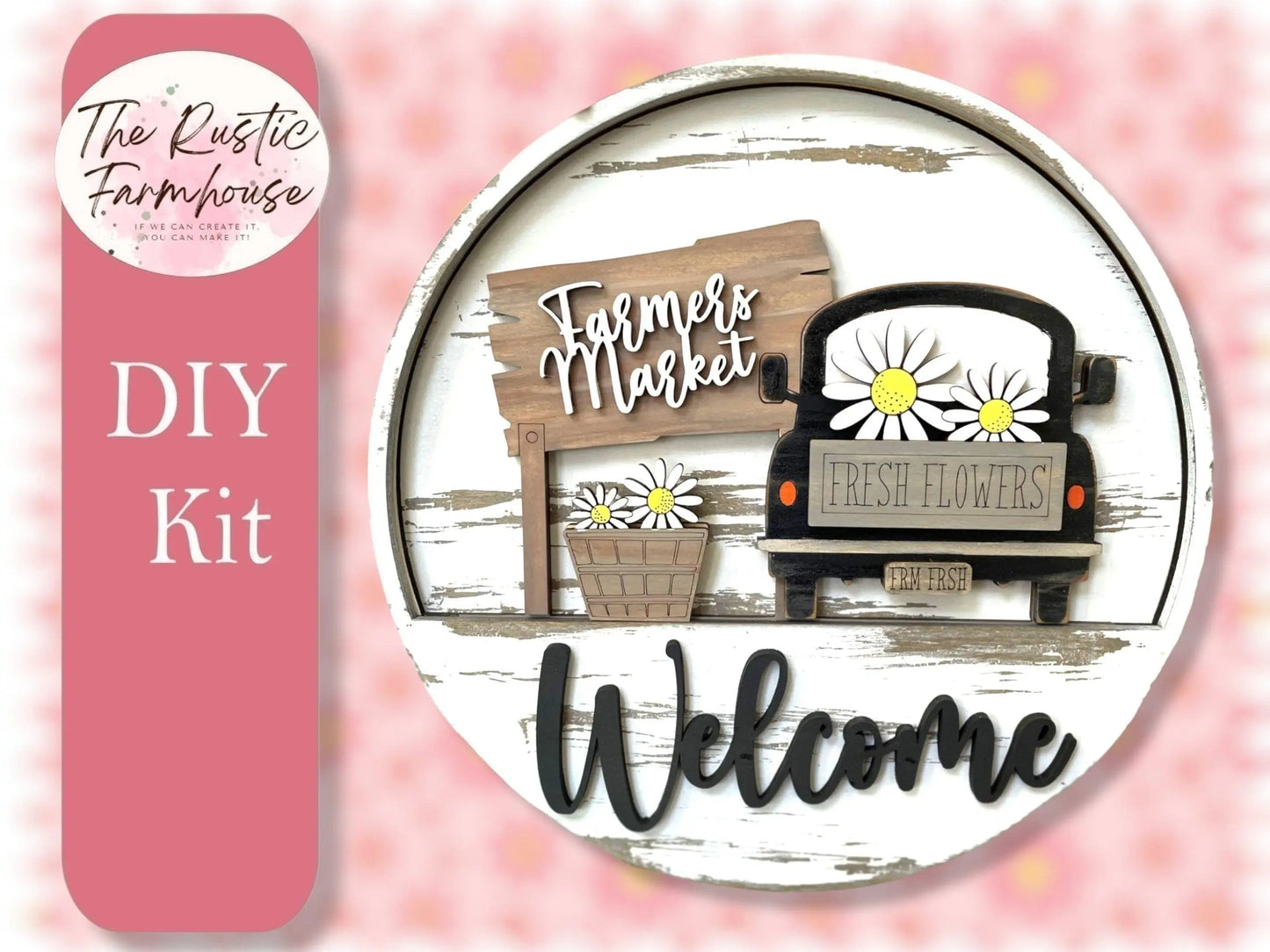 Farm Truck Inserts for Welcome sign, DIY Door decor, 11 inch Door hanger, DIY Interchangeable door hanger insert, Welcome Insert Door Hanger - RusticFarmhouseDecor
