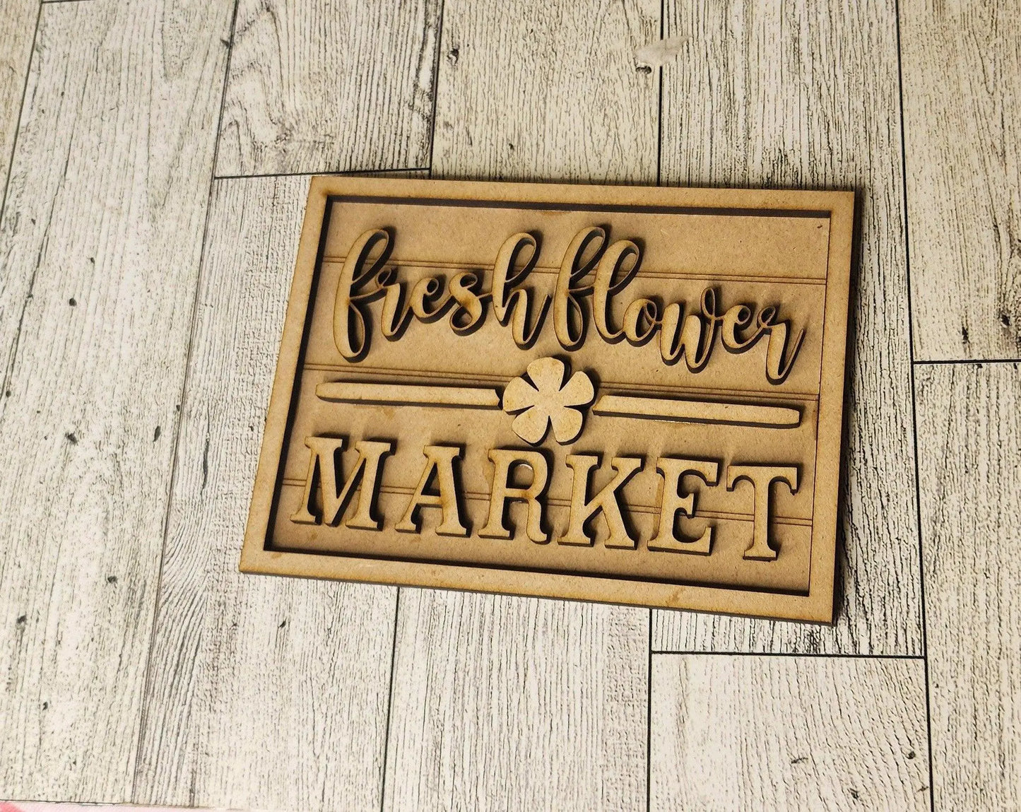 Fresh Flowers Market Tiered Tray Decor - RusticFarmhouseDecor