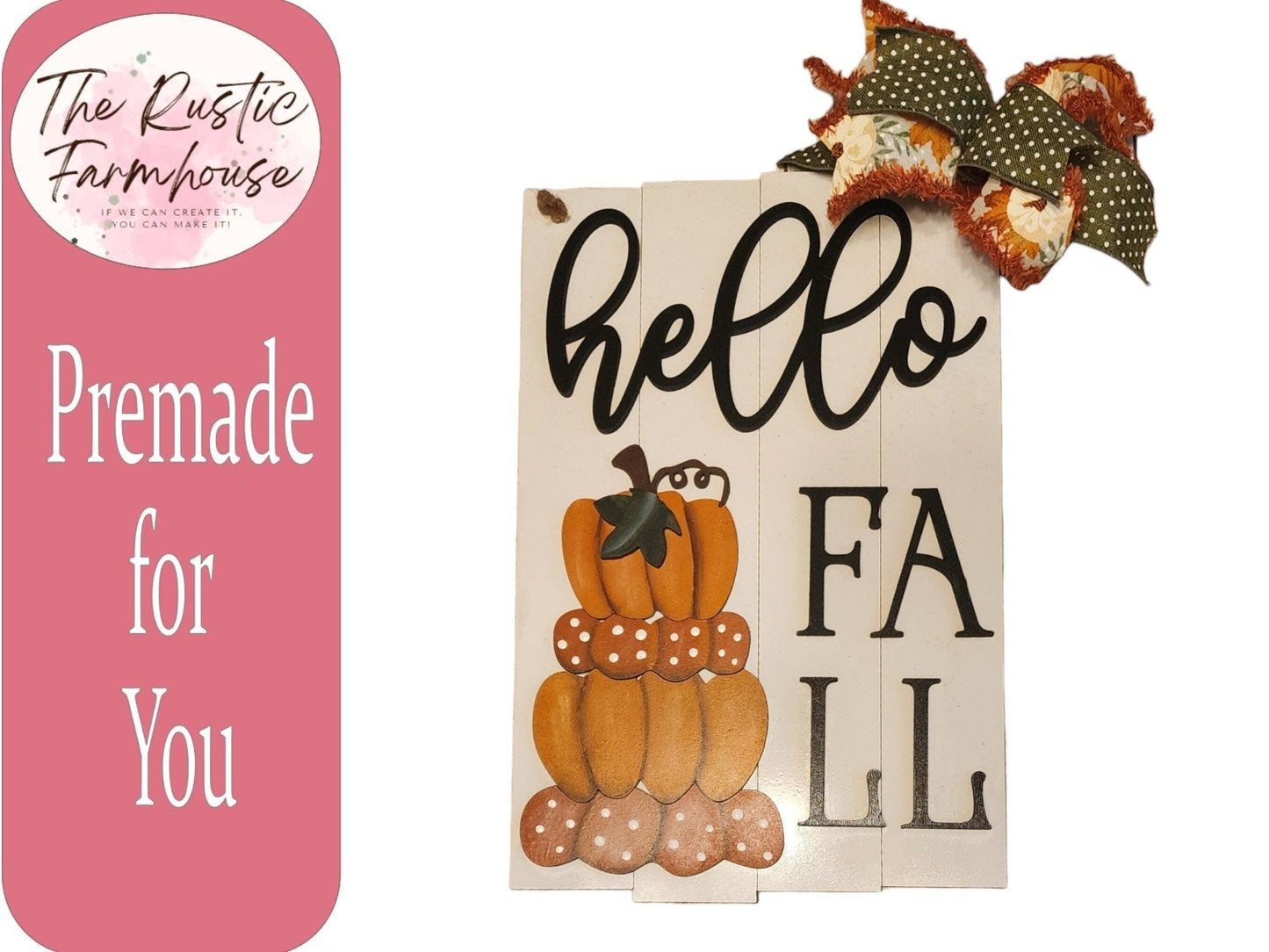 Front Door Decor | Fall Door Hanger | Hello Fall Pumpkins | | Door Wreath | Housewarming Gift | Home Decor - RusticFarmhouseDecor