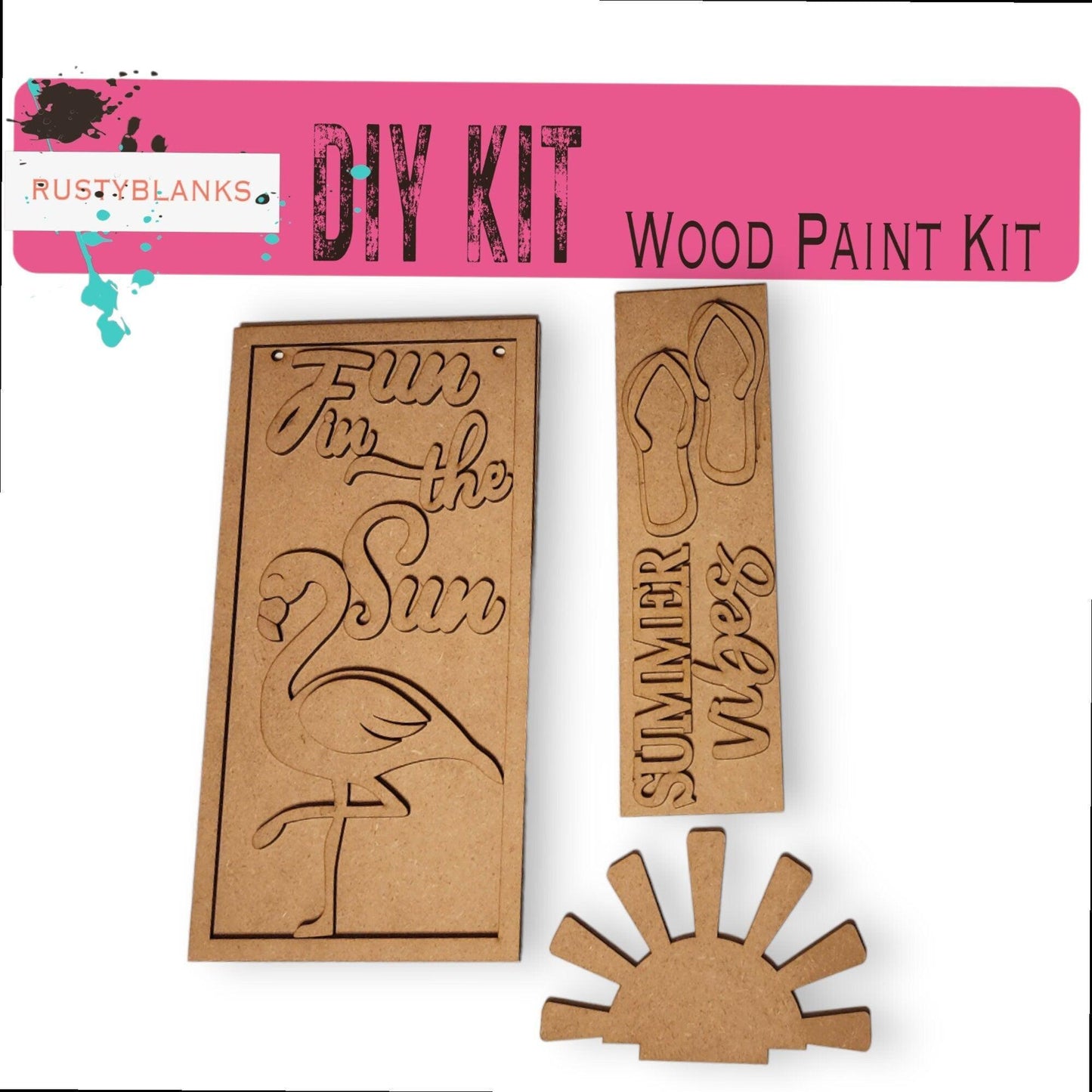 Fun in the Sun Summer Insert for Mini Interchangeable Posts - RusticFarmhouseDecor