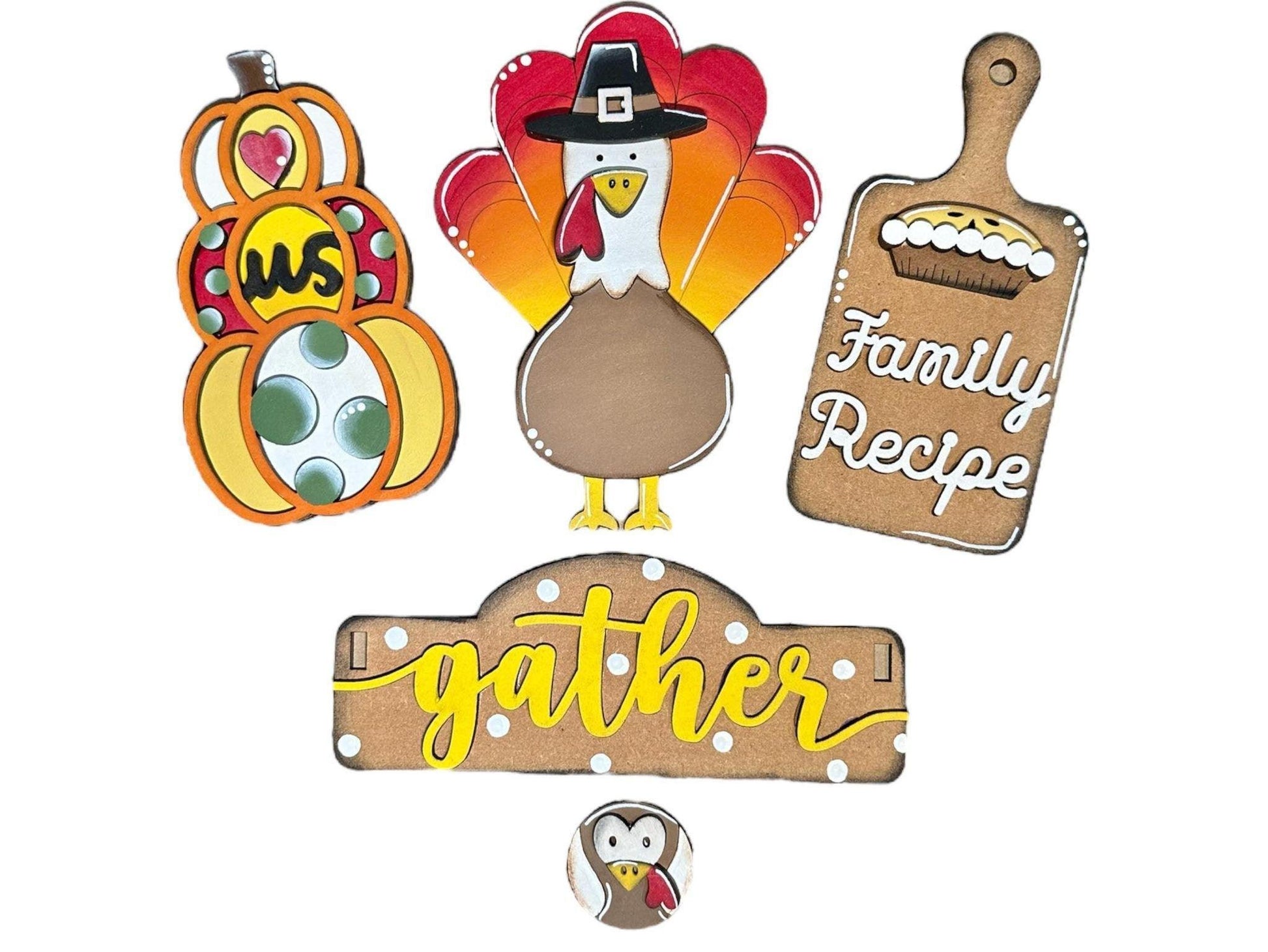 Gather with a Turkey insert - DIY Interchangeable Inserts - Tiered Tray Deco - RusticFarmhouseDecor