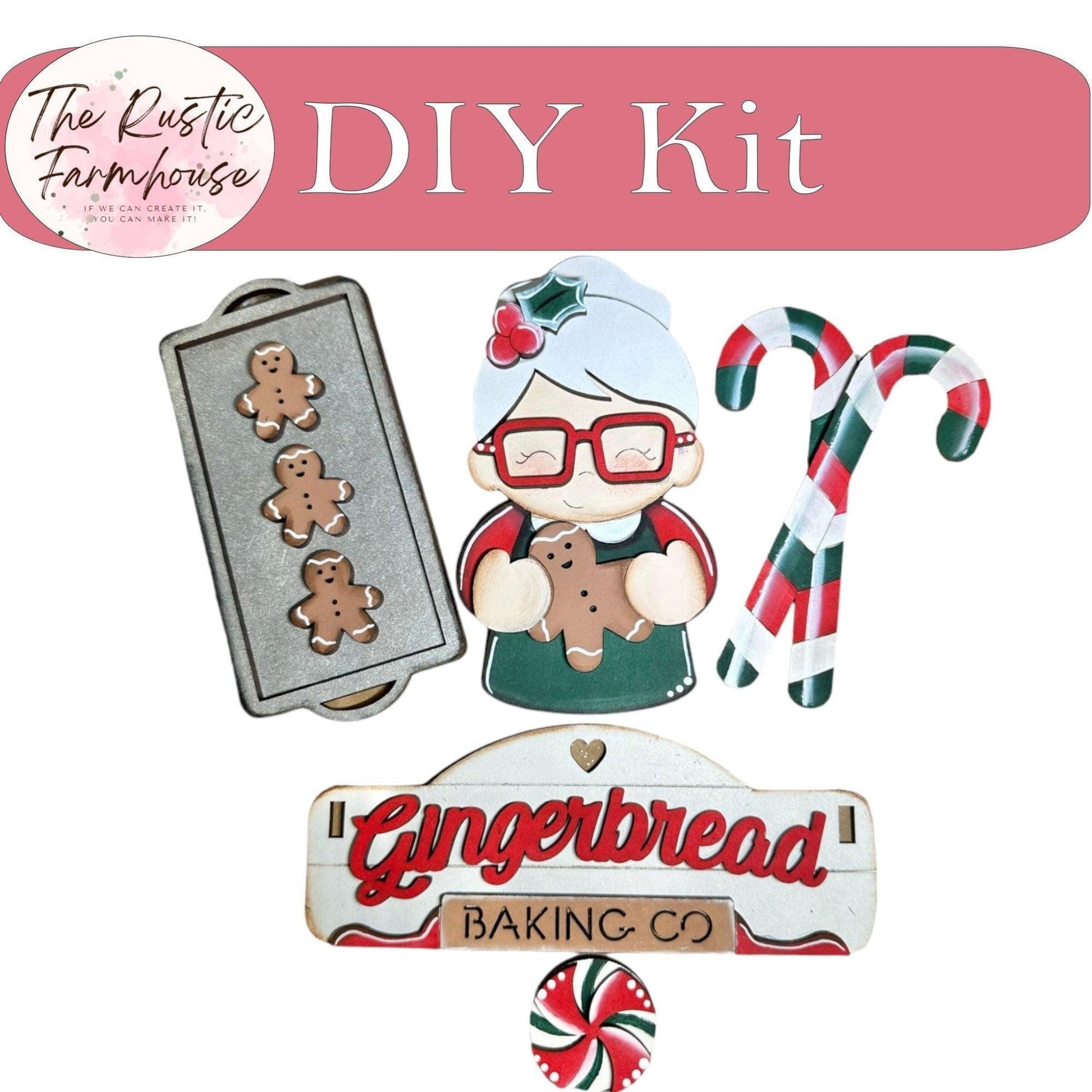 Gingerbread Baking Co - DIY Interchangeable Inserts - Tiered Tray Decor - RusticFarmhouseDecor