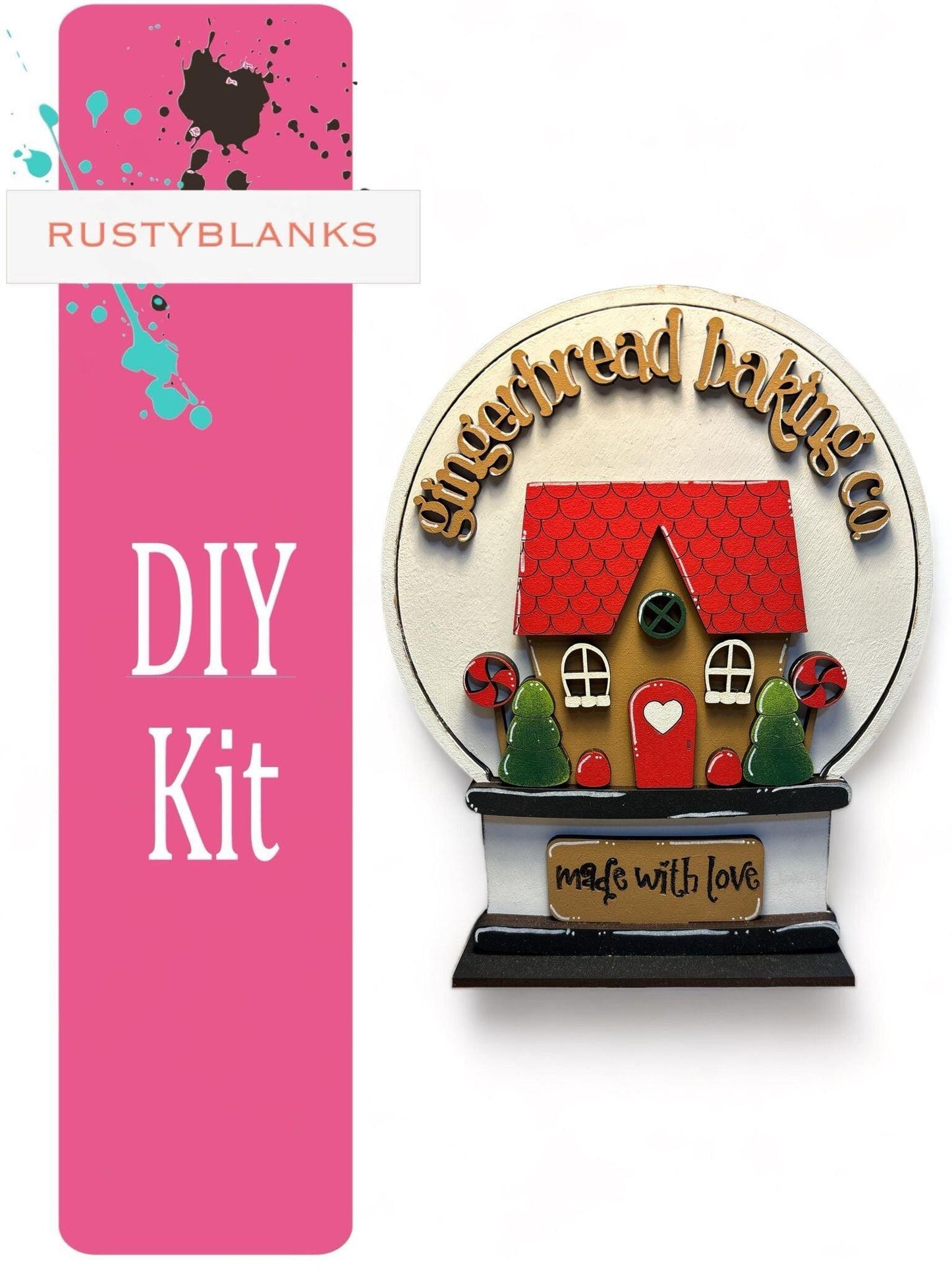 Gingerbread Baking Company insert for Snow Globe - RusticFarmhouseDecor