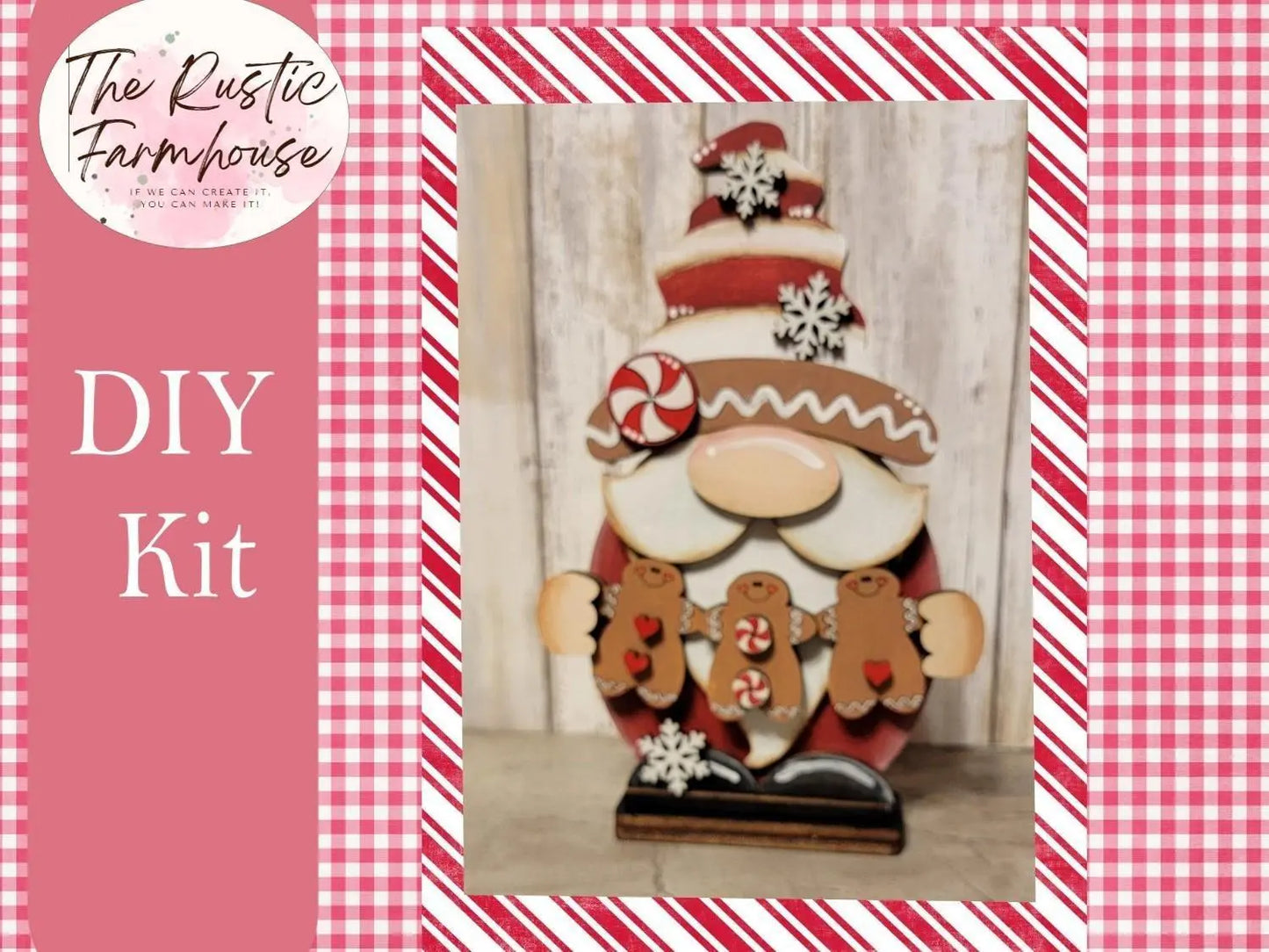 Gingerbread Gnome Shelf Sitter - RusticFarmhouseDecor