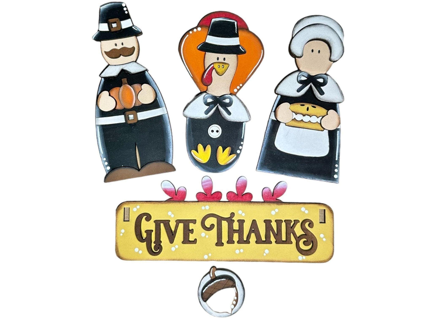 Give Thanks Pilgrims - DIY Interchangeable Inserts - Tiered Tray Deco - RusticFarmhouseDecor