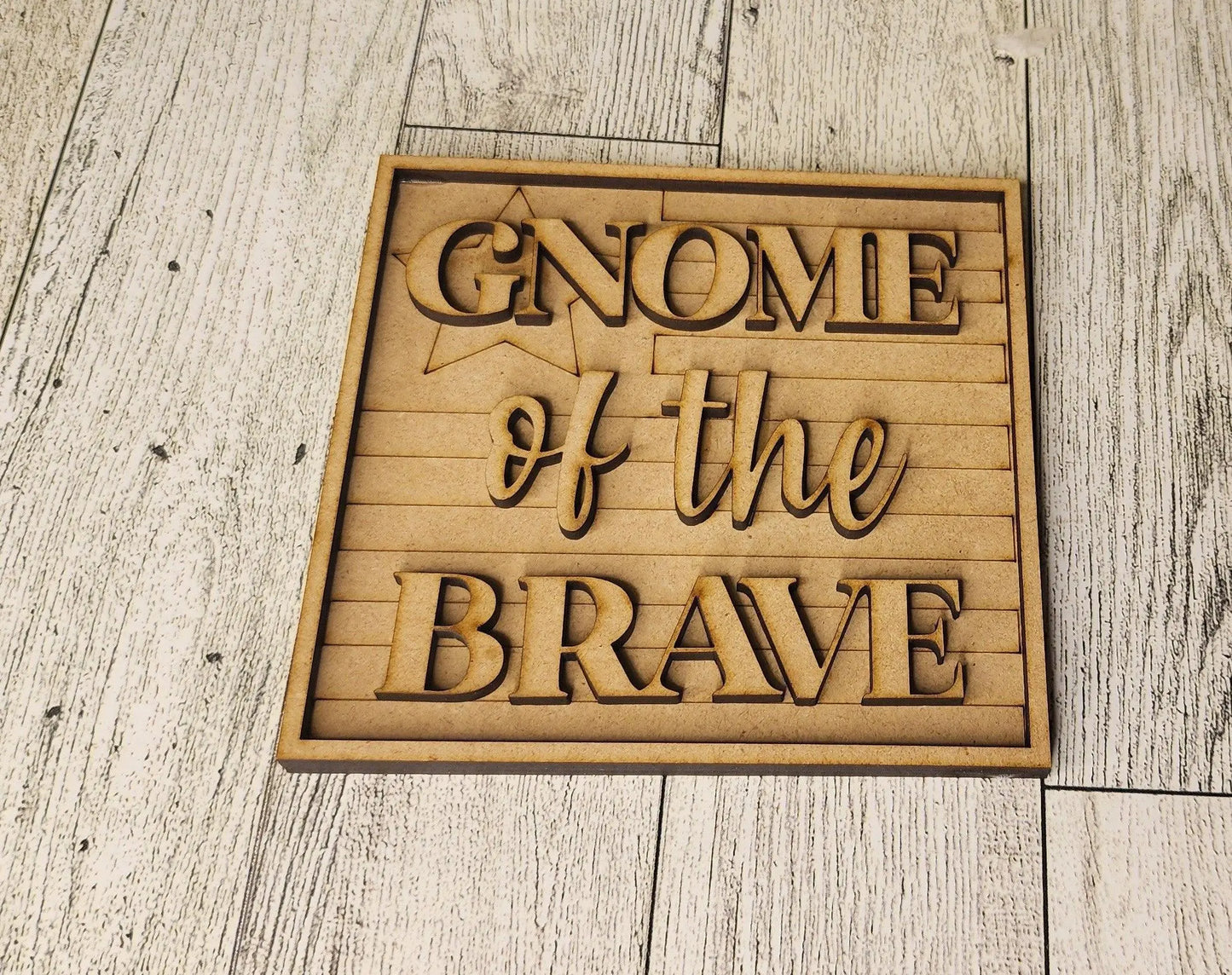 Gnome of the Brave Patriotic Tiered Tray Decor - RusticFarmhouseDecor