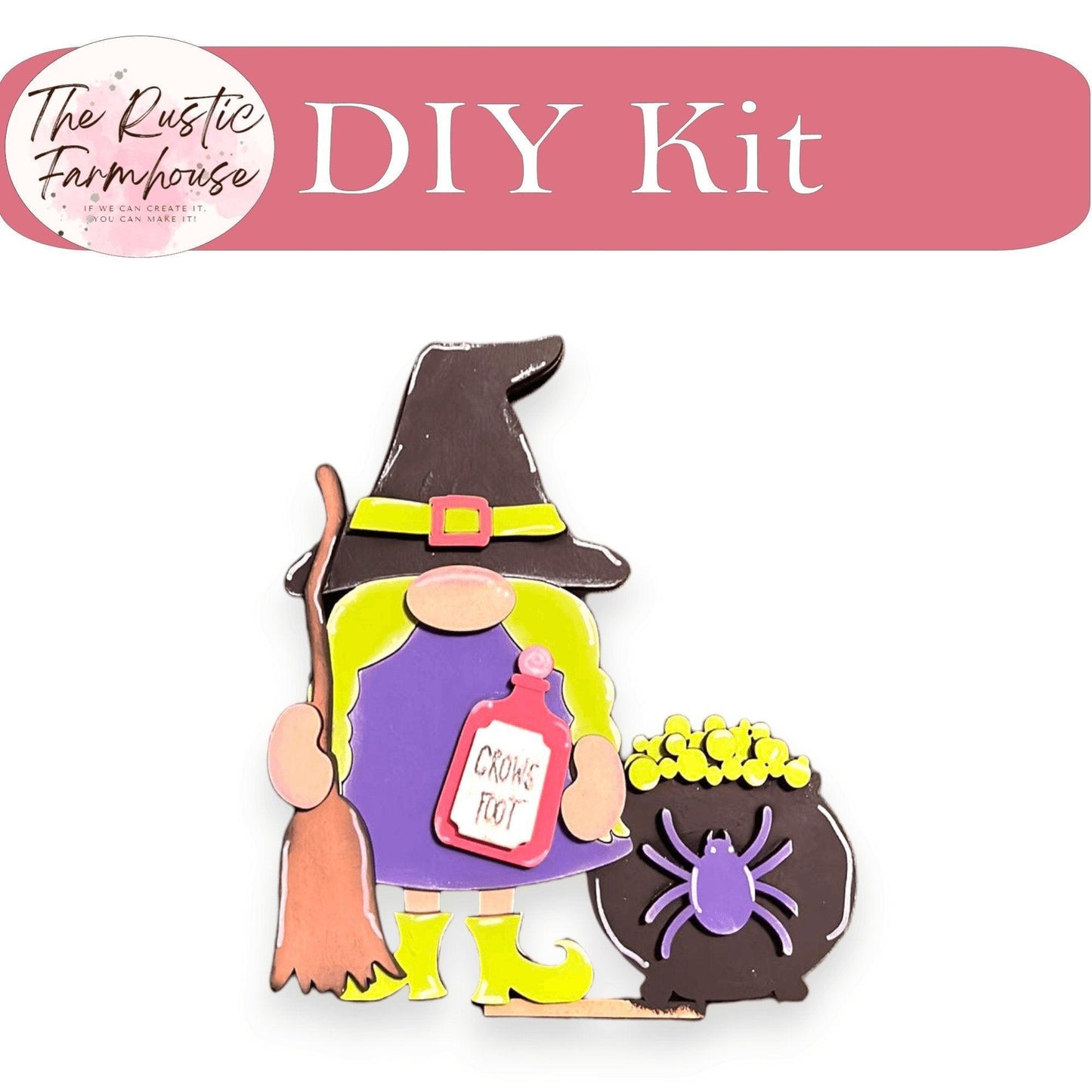 Halloween Gnomes Shelf Sitter, DIY Gnome kit, Tiered Tray Decor - RusticFarmhouseDecor