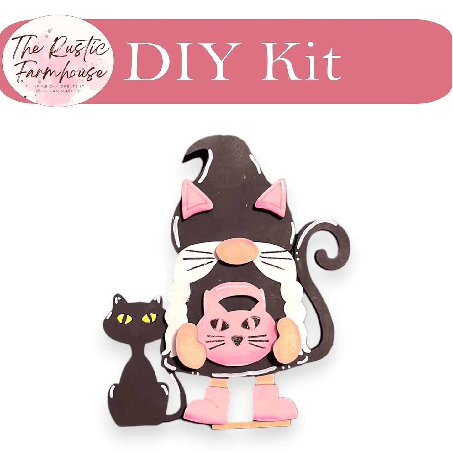 Halloween Gnomes Shelf Sitter, DIY Gnome kit, Tiered Tray Decor - RusticFarmhouseDecor