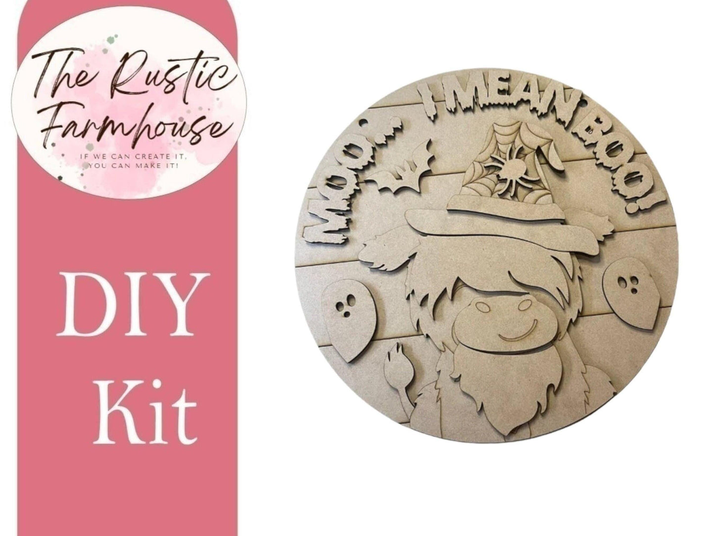 Halloween HIghland Cow Door Hanger DIY, Moo! I mean Boo!, Farmhouse Front Porch - RusticFarmhouseDecor