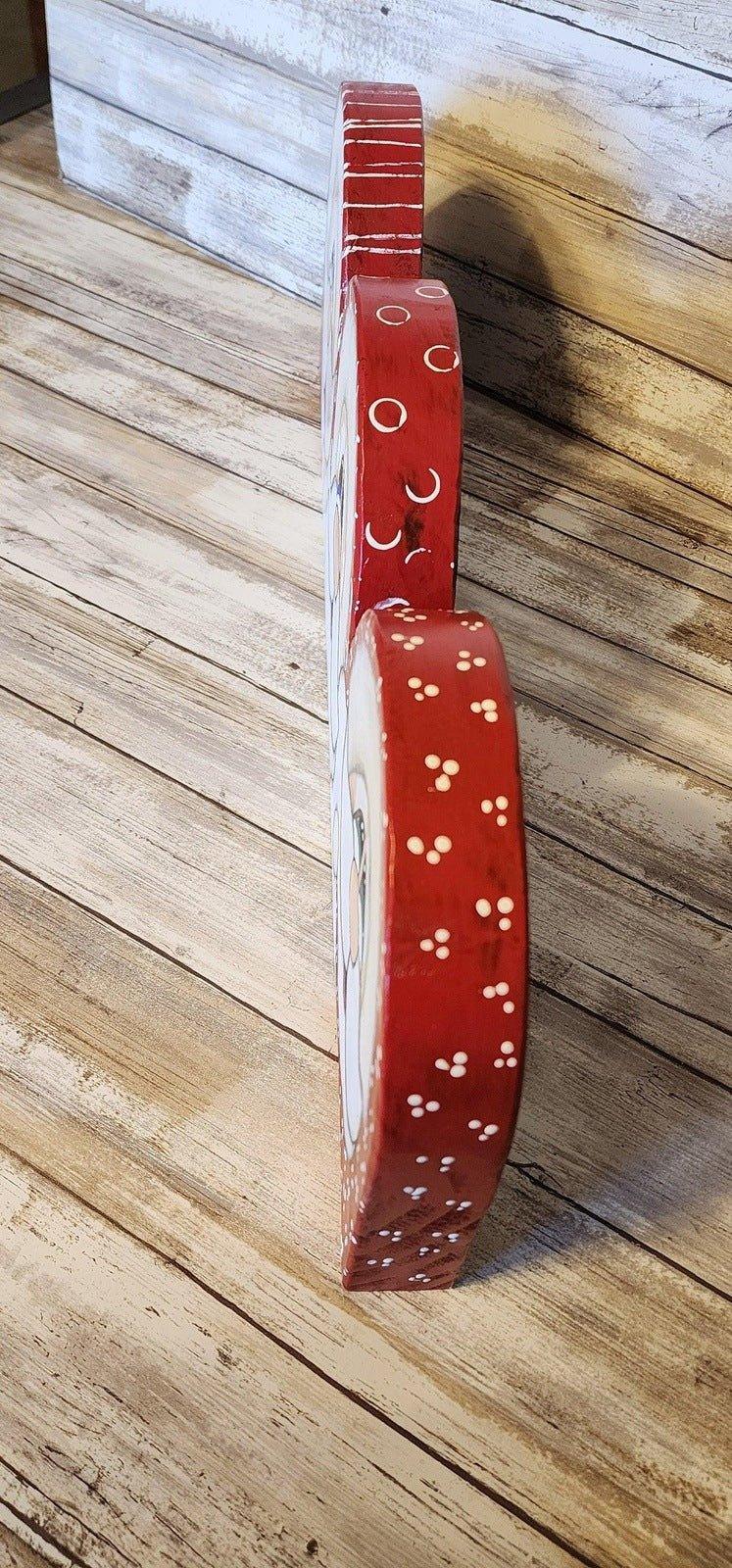 Handpainted Santa Face, Santa Shelf Sitter, Christmas Santa Decor - RusticFarmhouseDecor
