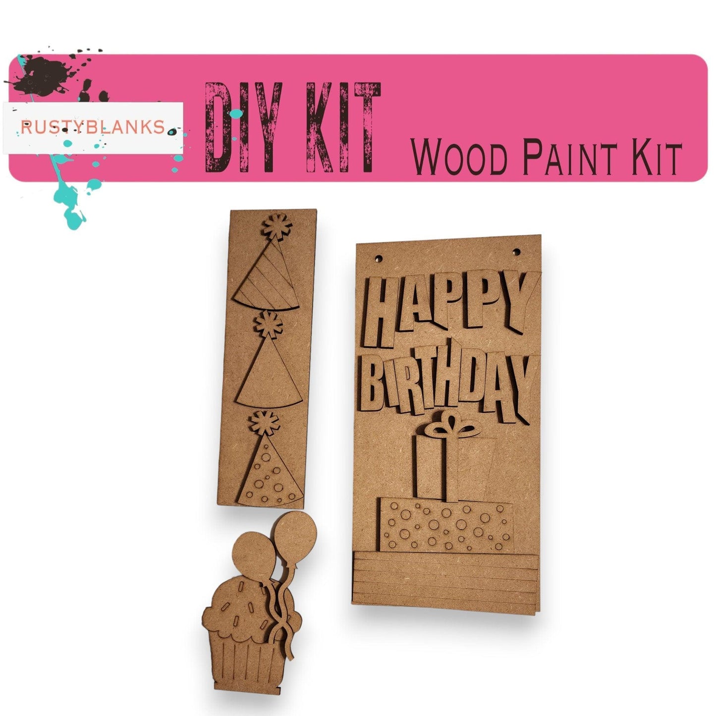 Happy Birthday Insert for Mini Interchangeable Posts - RusticFarmhouseDecor