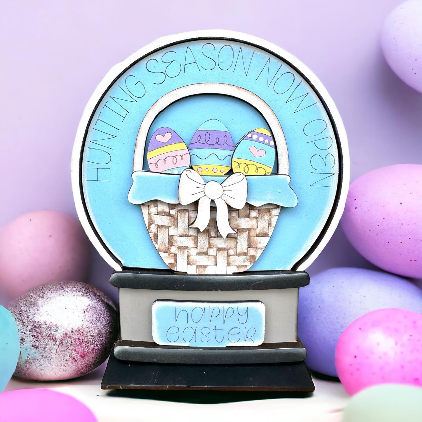 Happy Easter Insert for Snow Globe DIY Interchangeable Decor, Gift for Her - RusticFarmhouseDecor