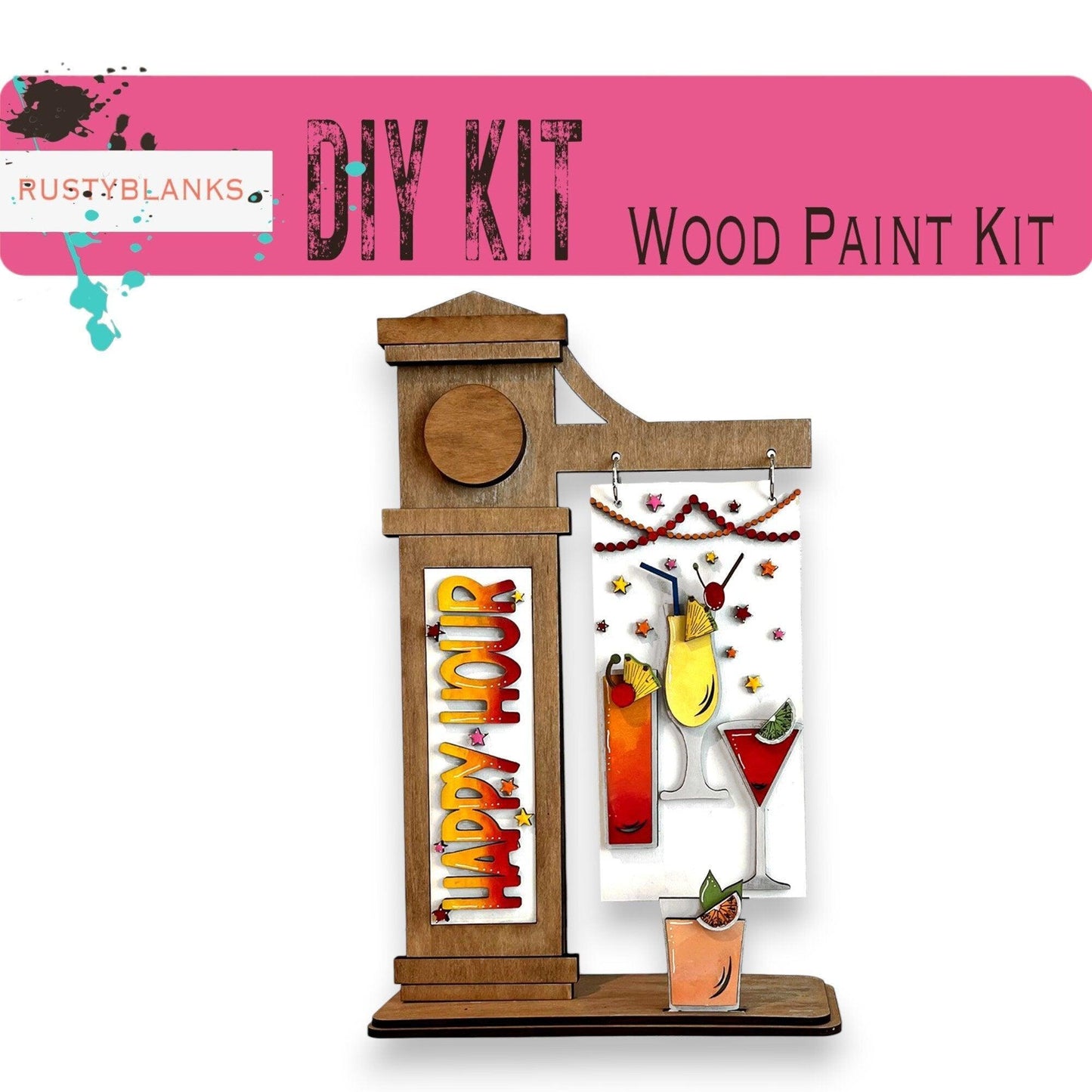 Happy Hour Inserts for Mini Interchangeable Post - RusticFarmhouseDecor