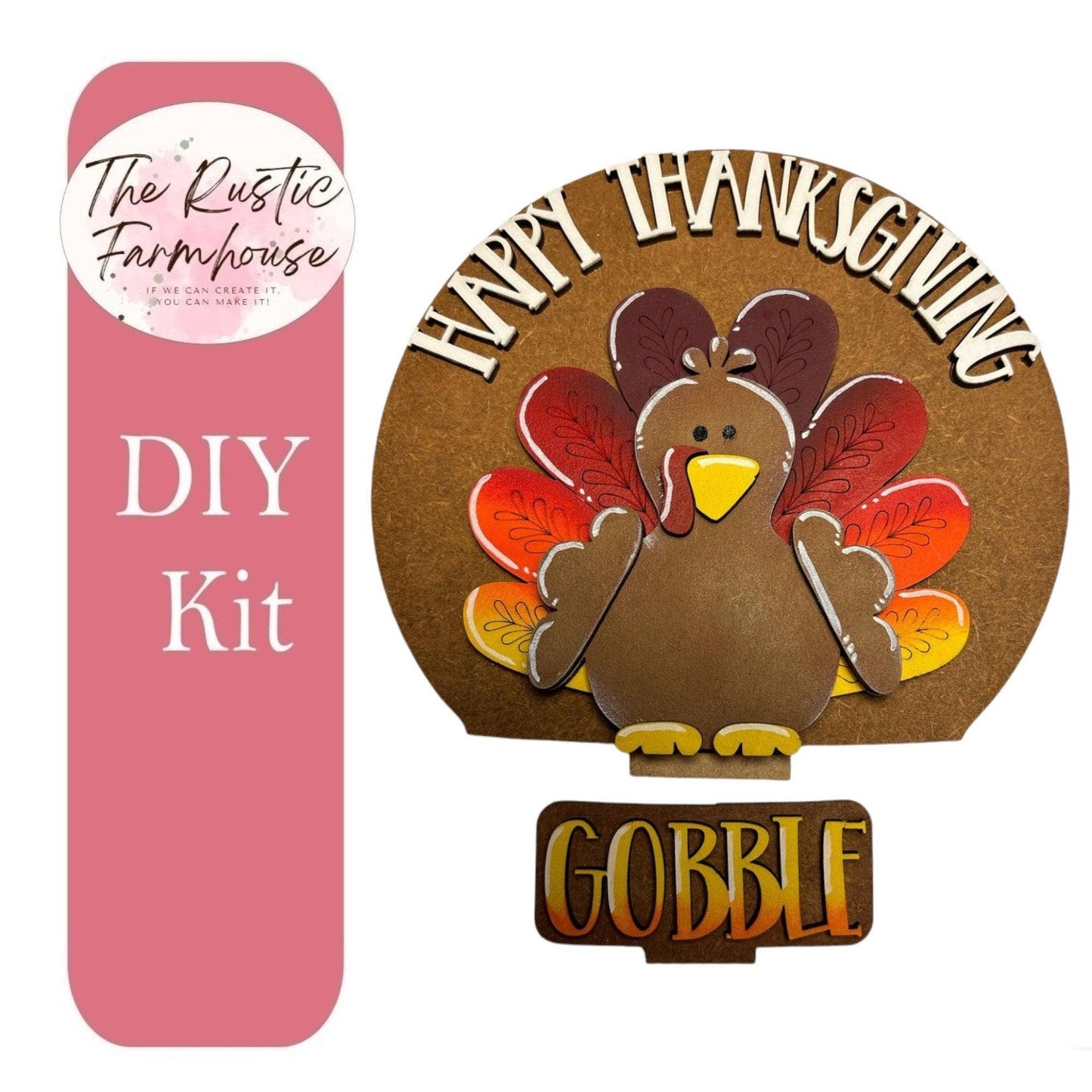 Happy Thanksgiving insert for Snow Globe DIY Interchangeable Decor Inserts- Wood Paint Kit - RusticFarmhouseDecor