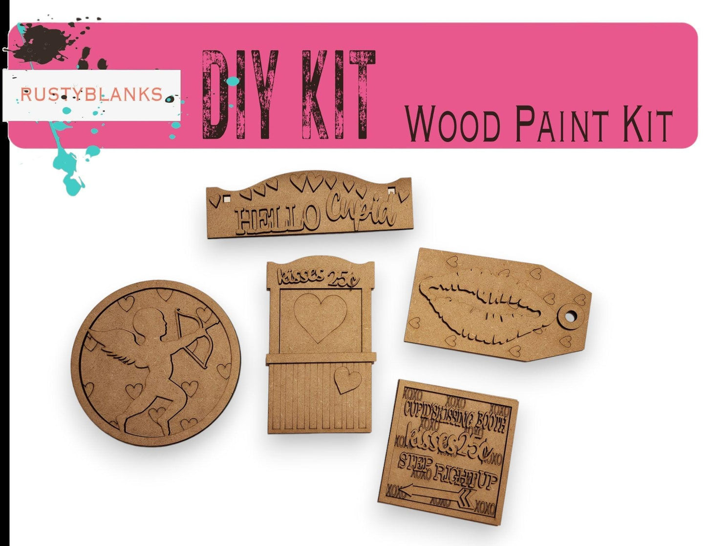 Hello Cupid Valentine Insert for our Interchangeable Window or House DIY Kit - RusticFarmhouseDecor
