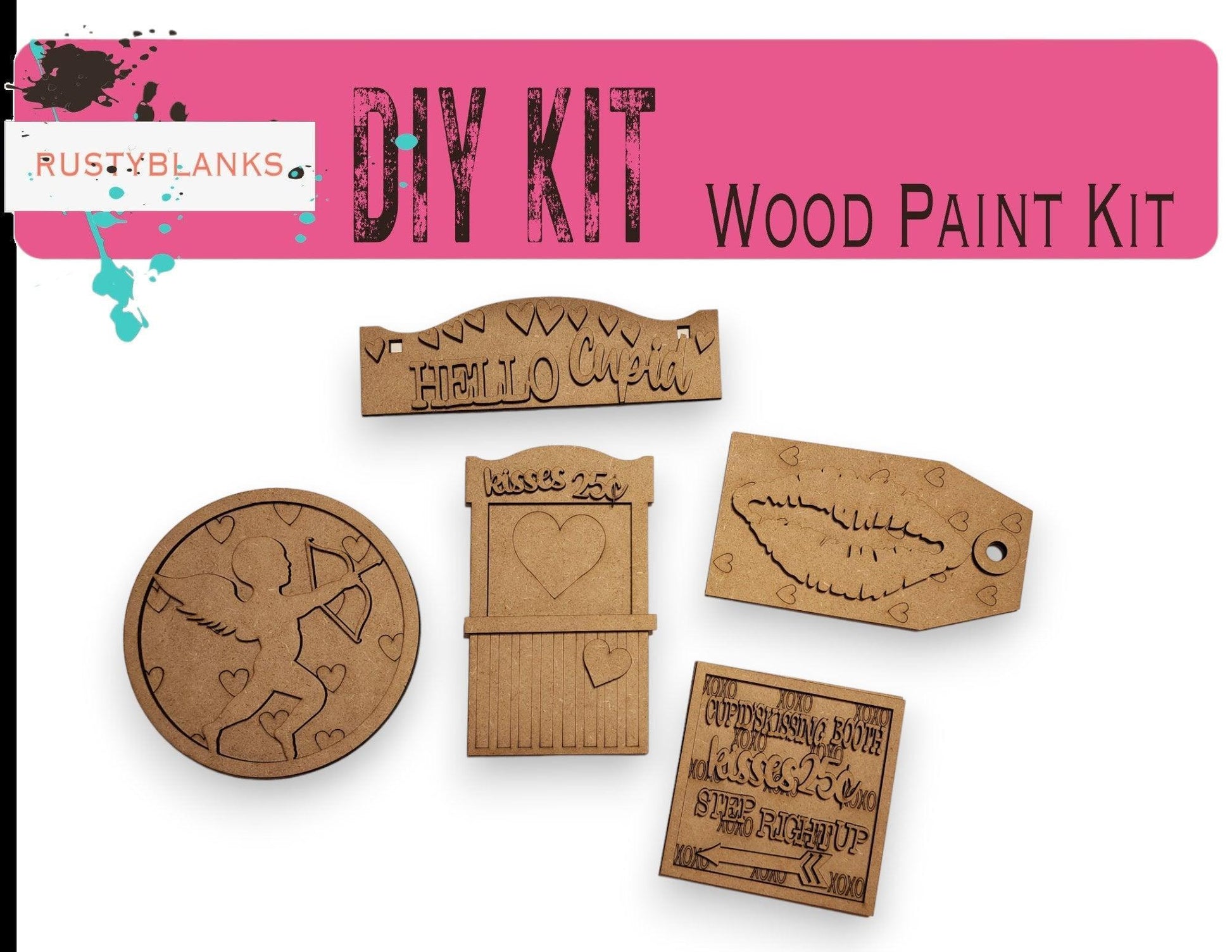 Hello Cupid Valentine Insert for our Interchangeable Window or House DIY Kit - RusticFarmhouseDecor