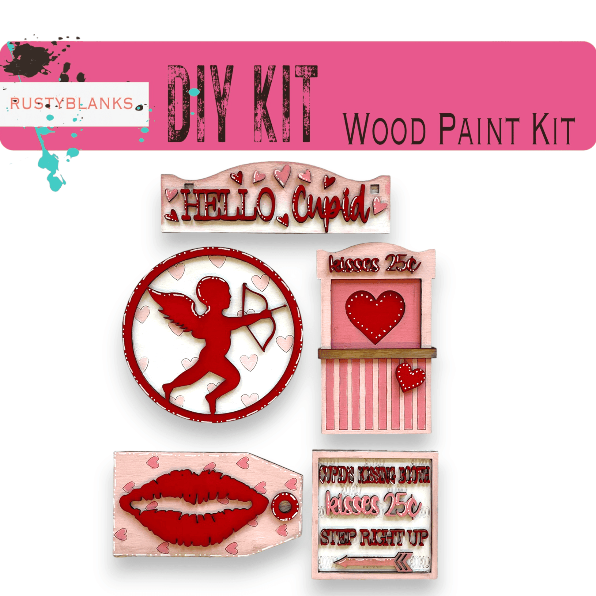 Hello Cupid Valentine Insert for our Interchangeable Window or House DIY Kit - RusticFarmhouseDecor