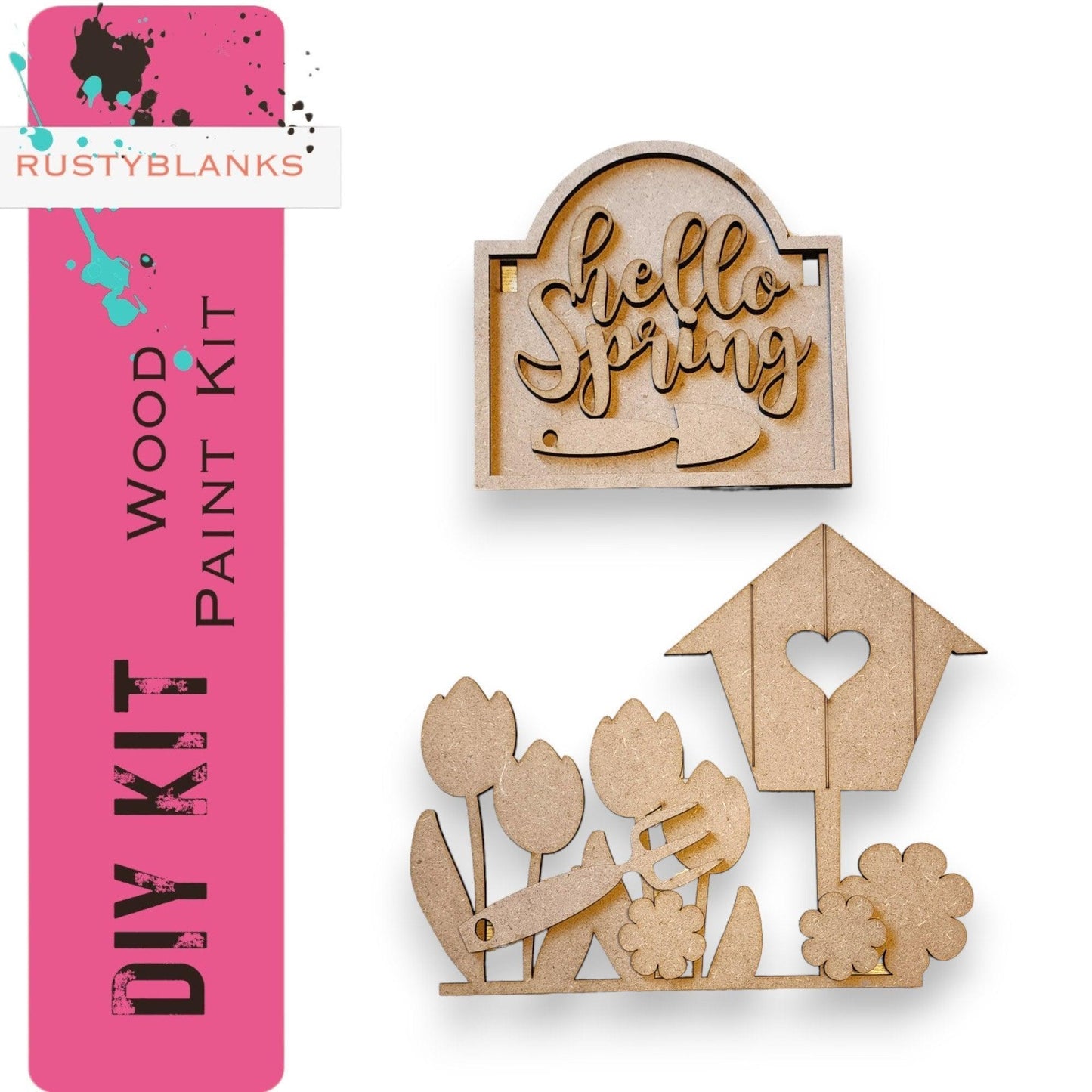 Hello Spring Add On Inserts for our Mini Interchangeable Post - RusticFarmhouseDecor