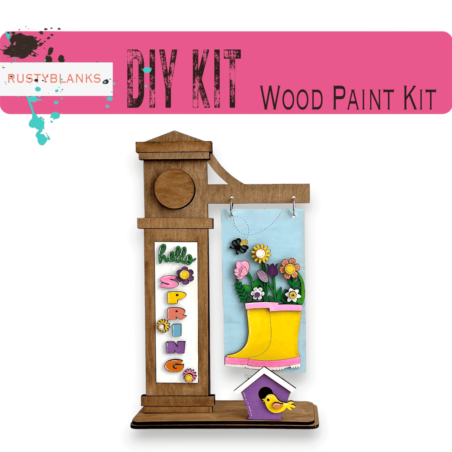 Hello Spring Insert for Mini Interchangeable Posts - RusticFarmhouseDecor