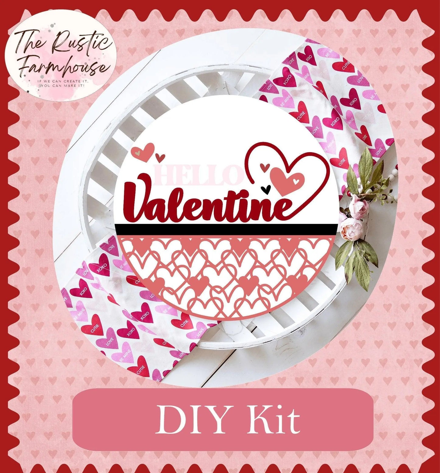 Hello Valentine Door Hanger DIY - RusticFarmhouseDecor
