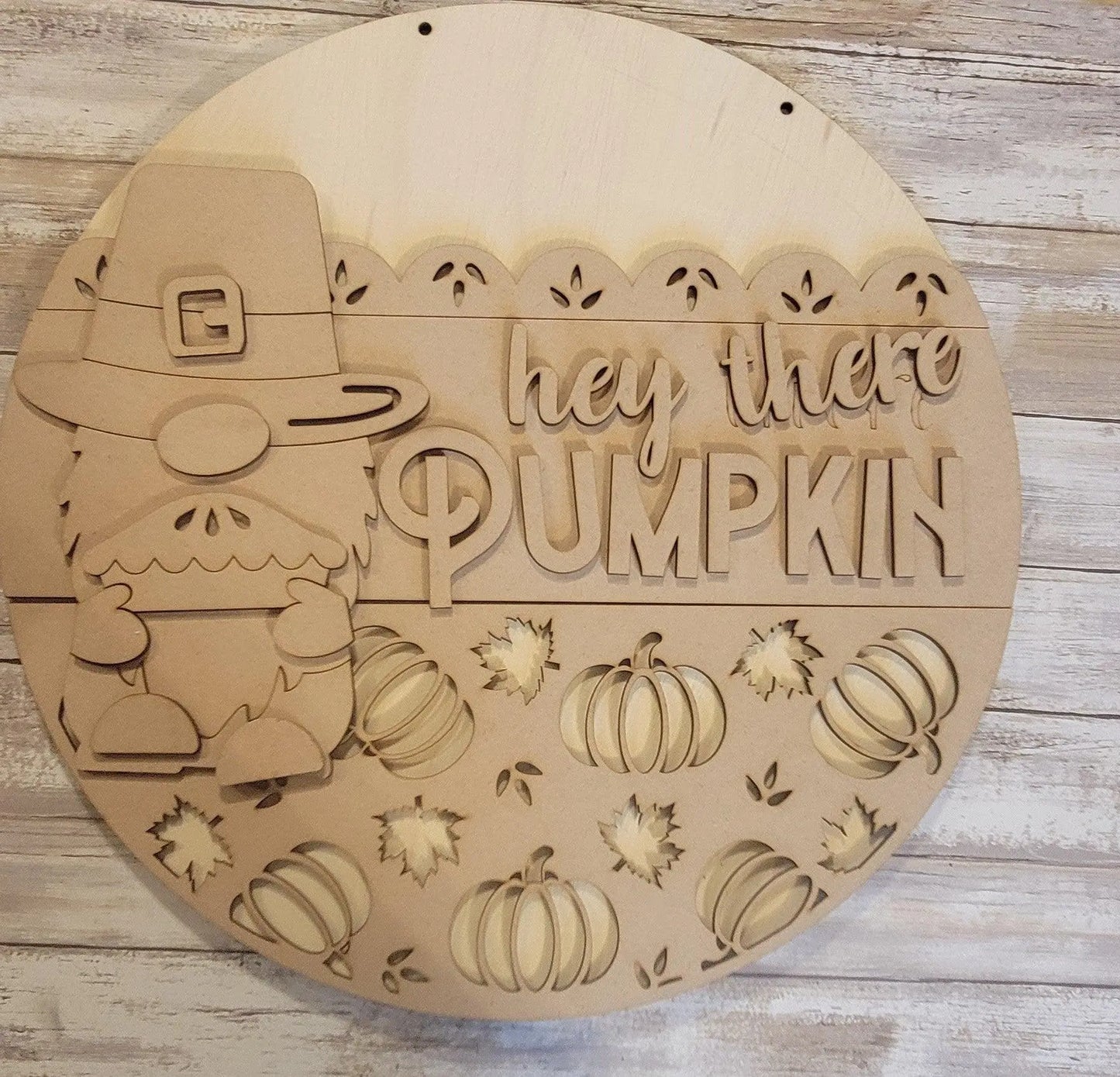 Hey There Pumpkin Thanksgiving Gnome Pilgrim Fall Decor Door Hanger - RusticFarmhouseDecor