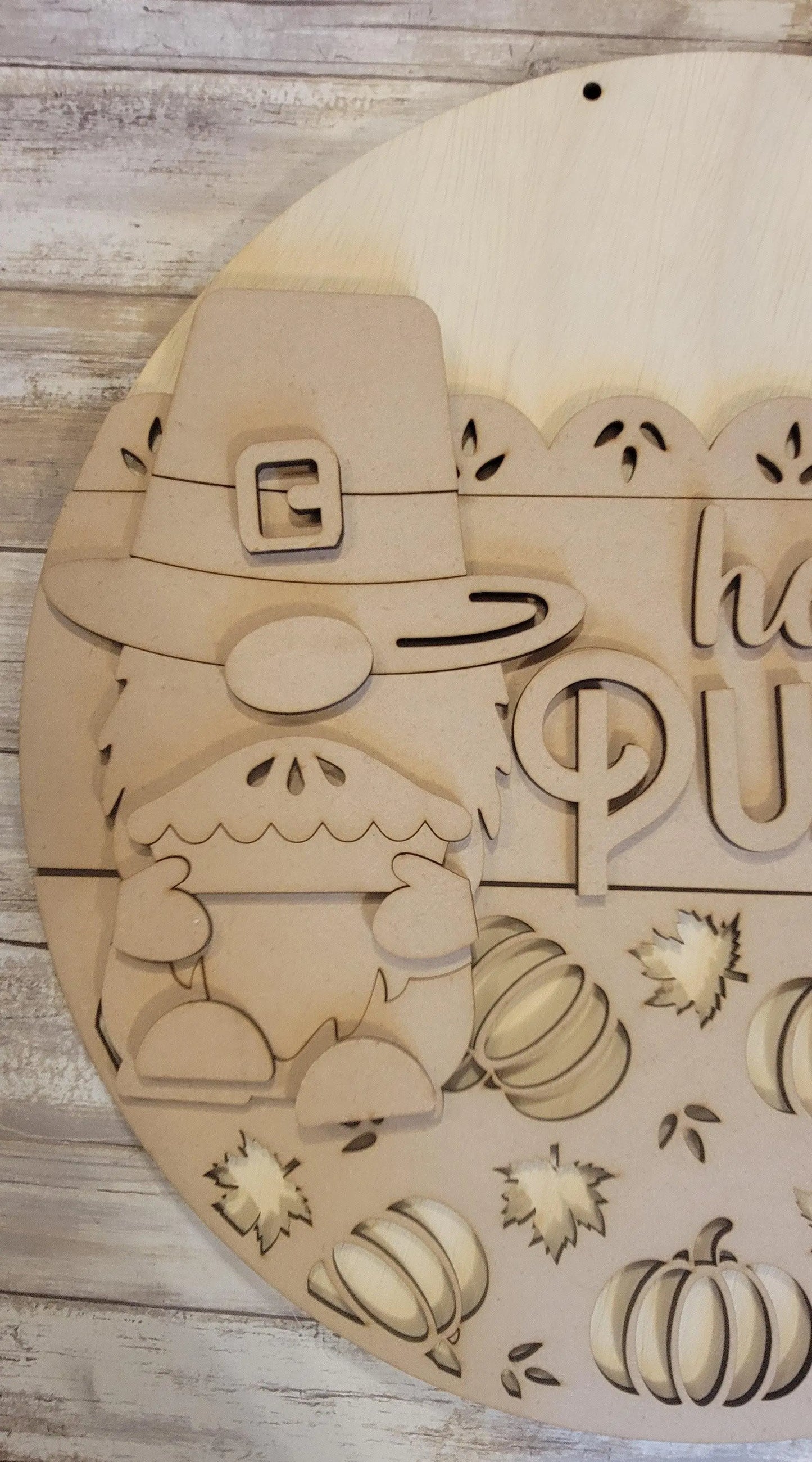 Hey There Pumpkin Thanksgiving Gnome Pilgrim Fall Decor Door Hanger - RusticFarmhouseDecor
