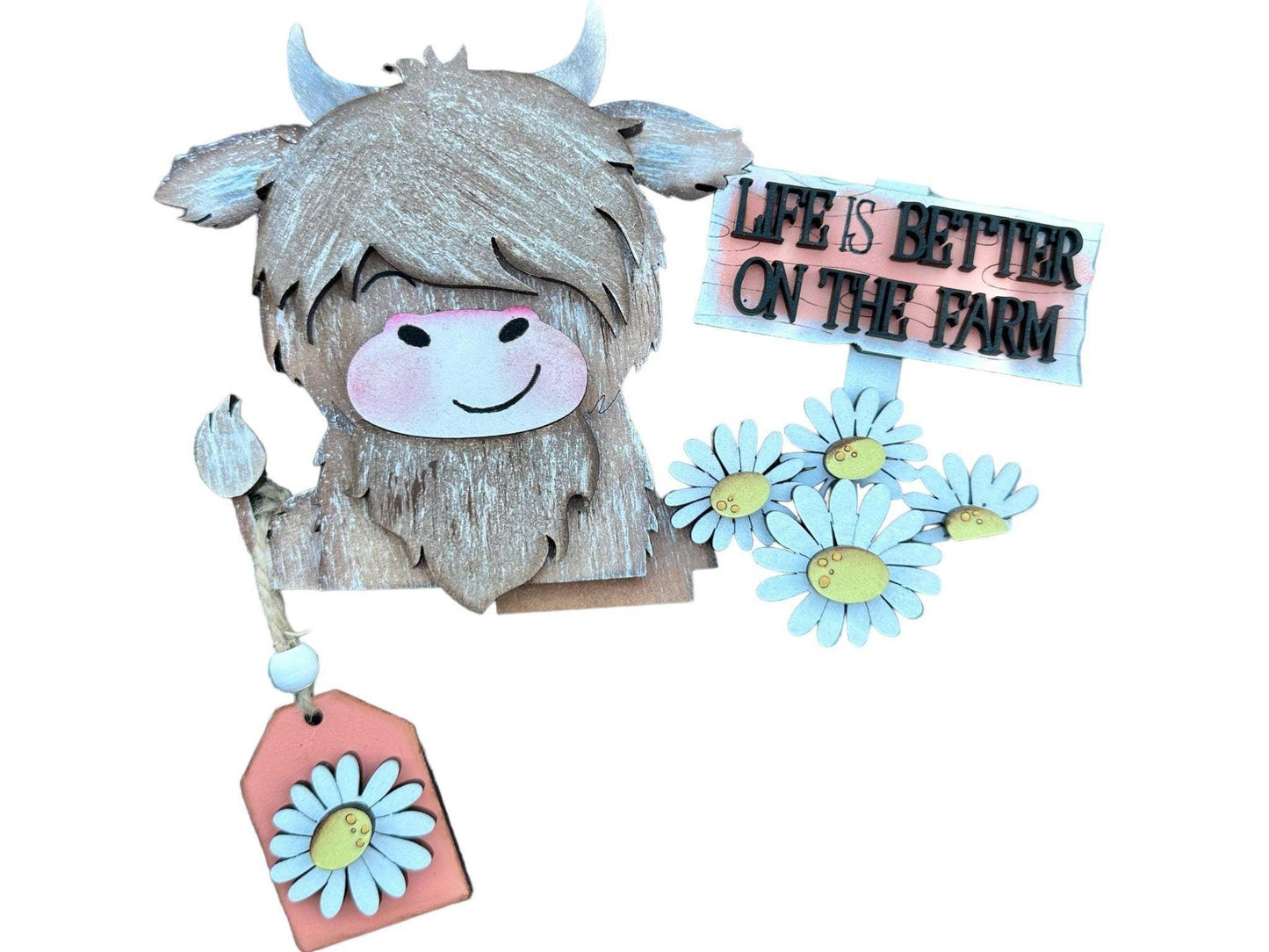 Highland Cow Insert for the Interchangeable Flower Basket - RusticFarmhouseDecor