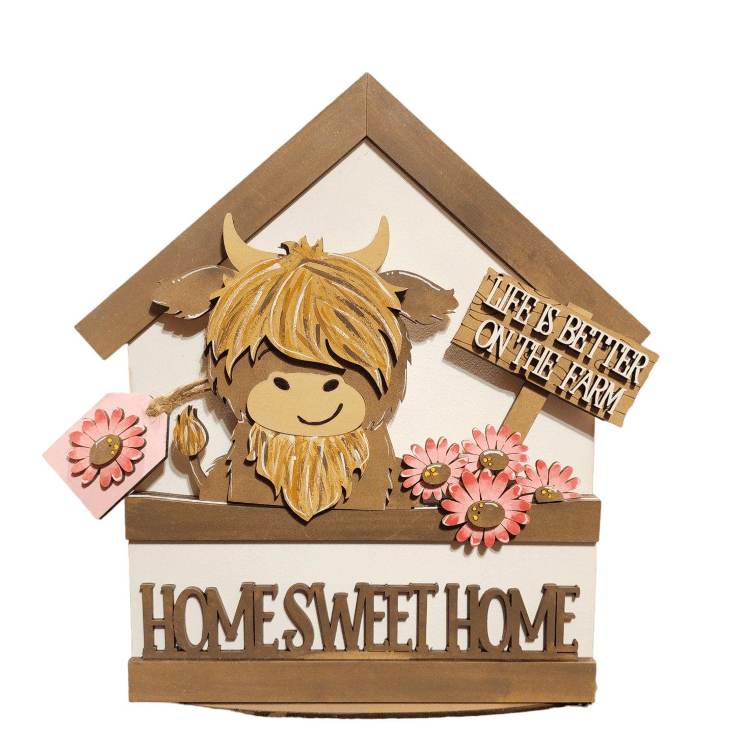 Highland Cow Insert for the Interchangeable Flower Basket - RusticFarmhouseDecor