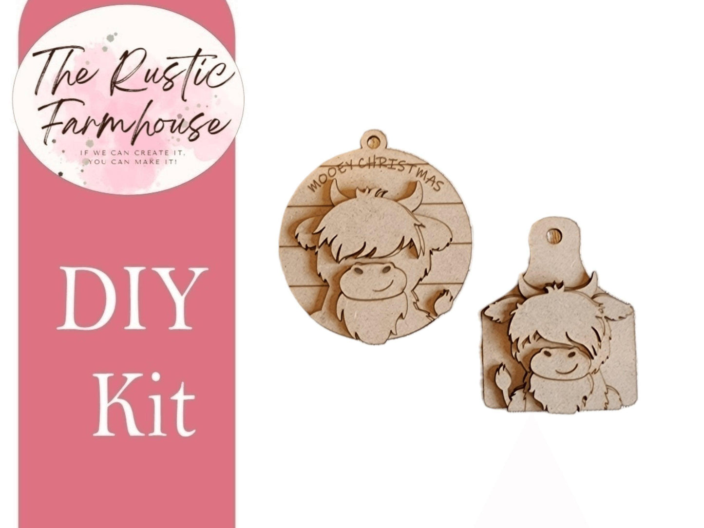 Highland Cow Ornament Set DIY Christmas Decor - RusticFarmhouseDecor