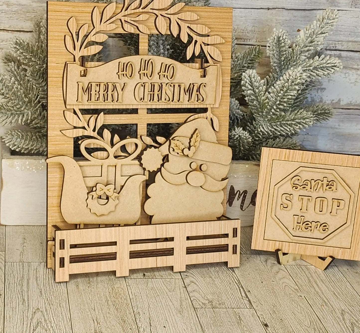 HoHoHo Interchangeable Inserts, HoHoHo DIY inserts, HoHoHo Insert for Window or House - RusticFarmhouseDecor