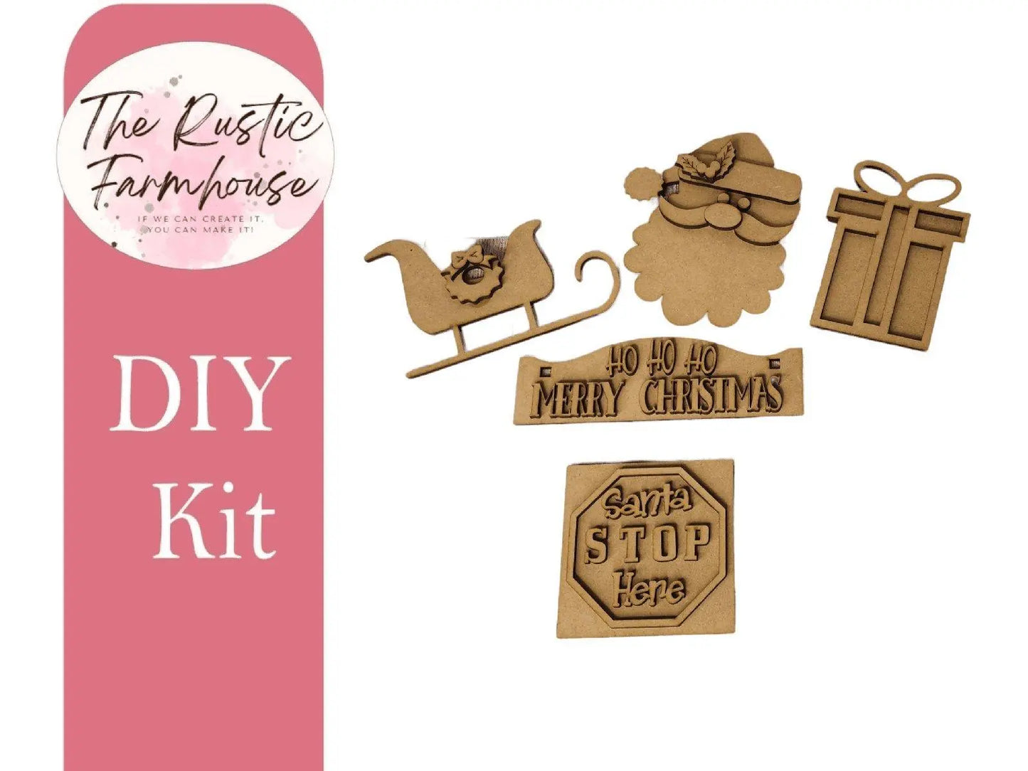 HoHoHo Interchangeable Inserts, HoHoHo DIY inserts, HoHoHo Insert for Window or House - RusticFarmhouseDecor