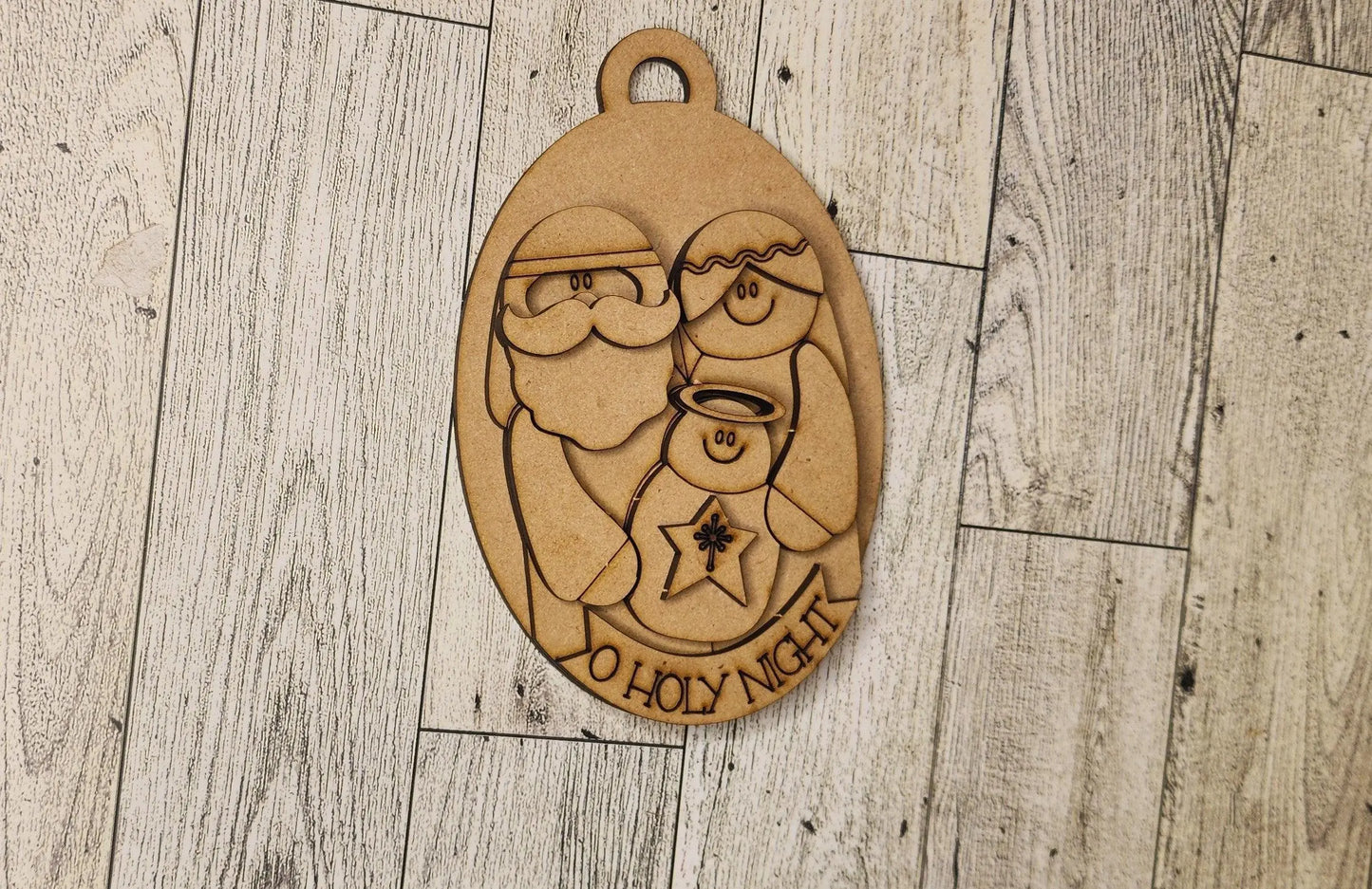 Holy Family Christmas Ornament, DIY Craft Kit - RusticFarmhouseDecor