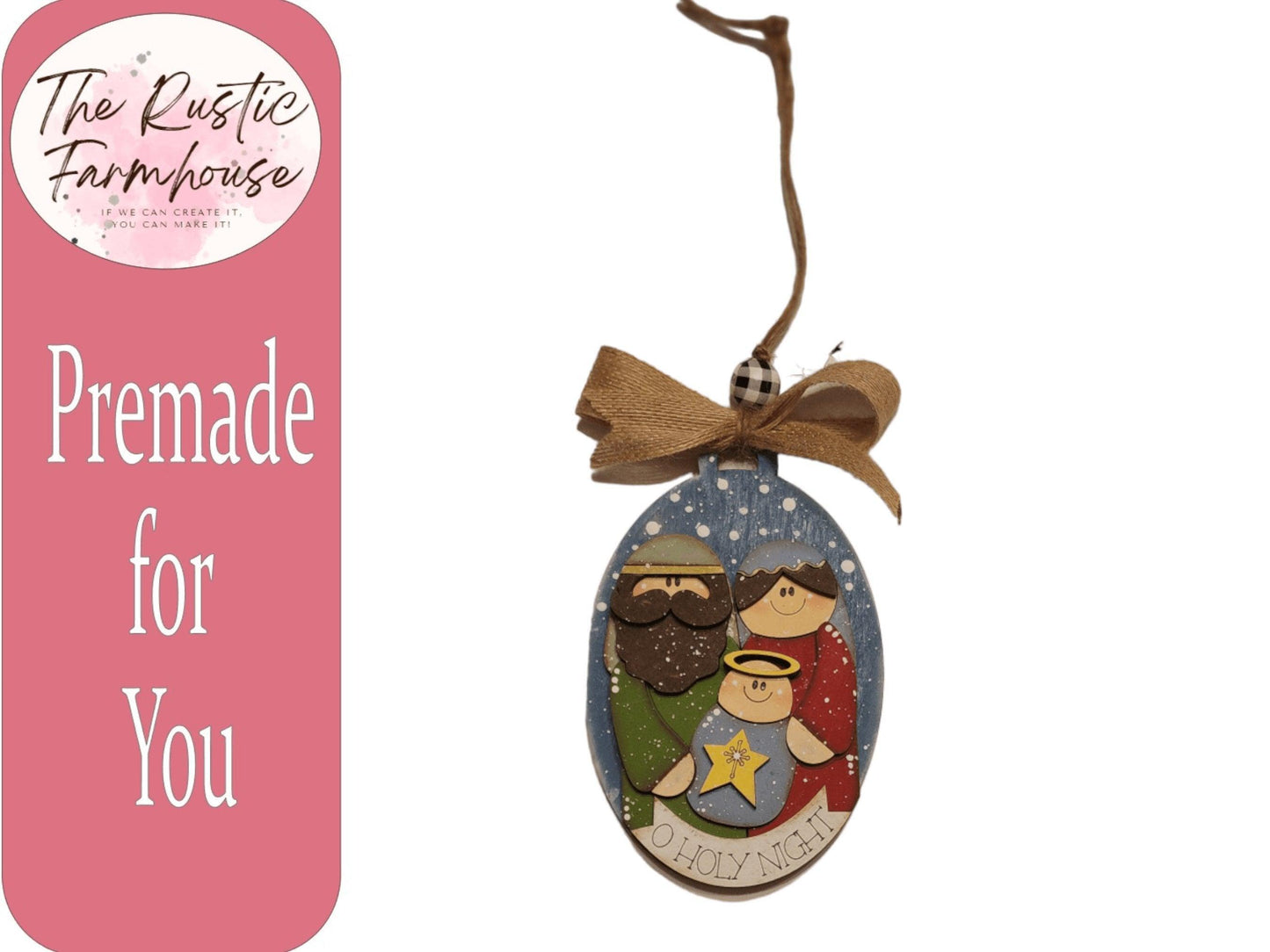 Holy Family Christmas Ornament - RusticFarmhouseDecor