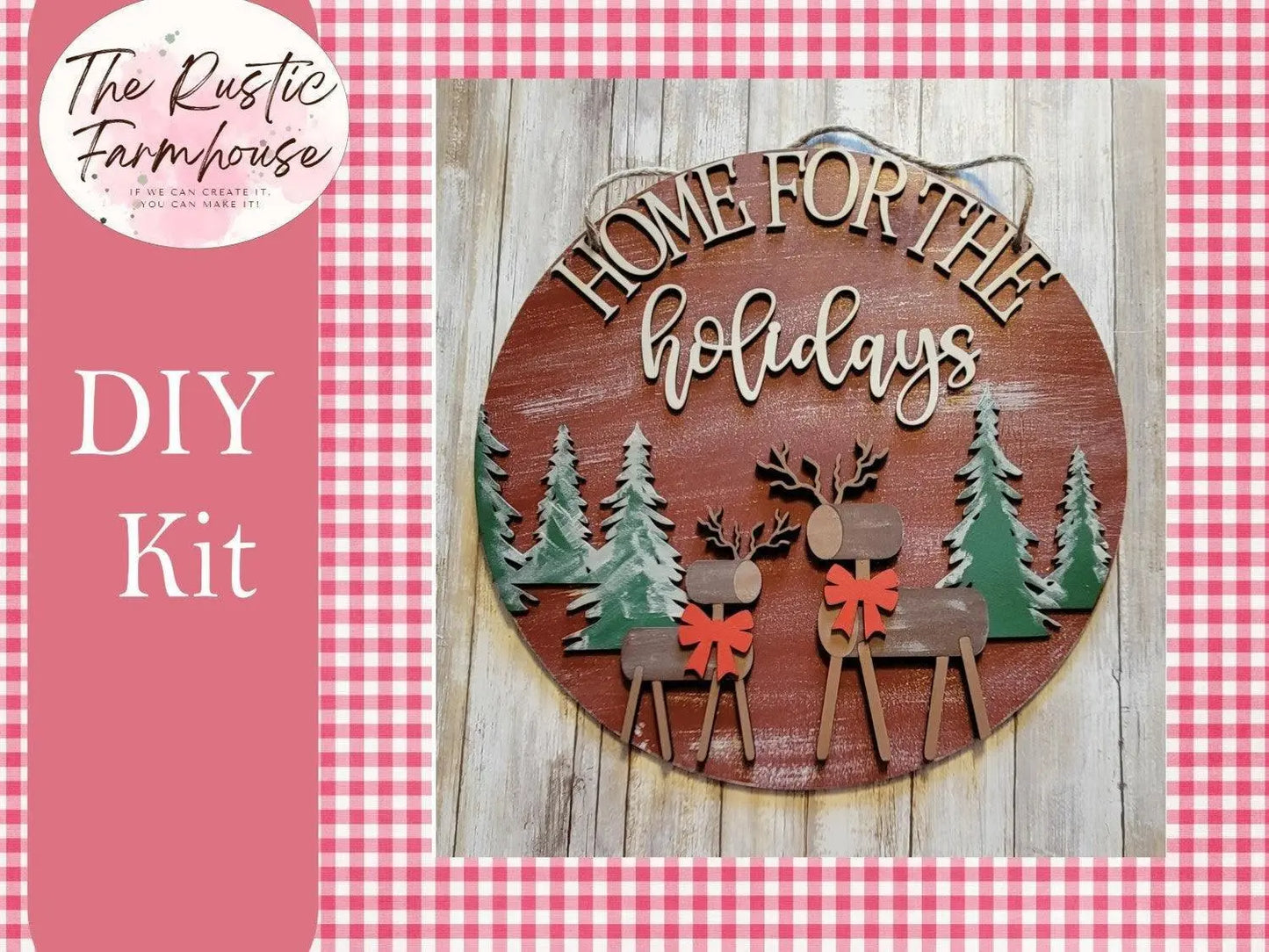 Home for the Holidays Door Hanger - RusticFarmhouseDecor