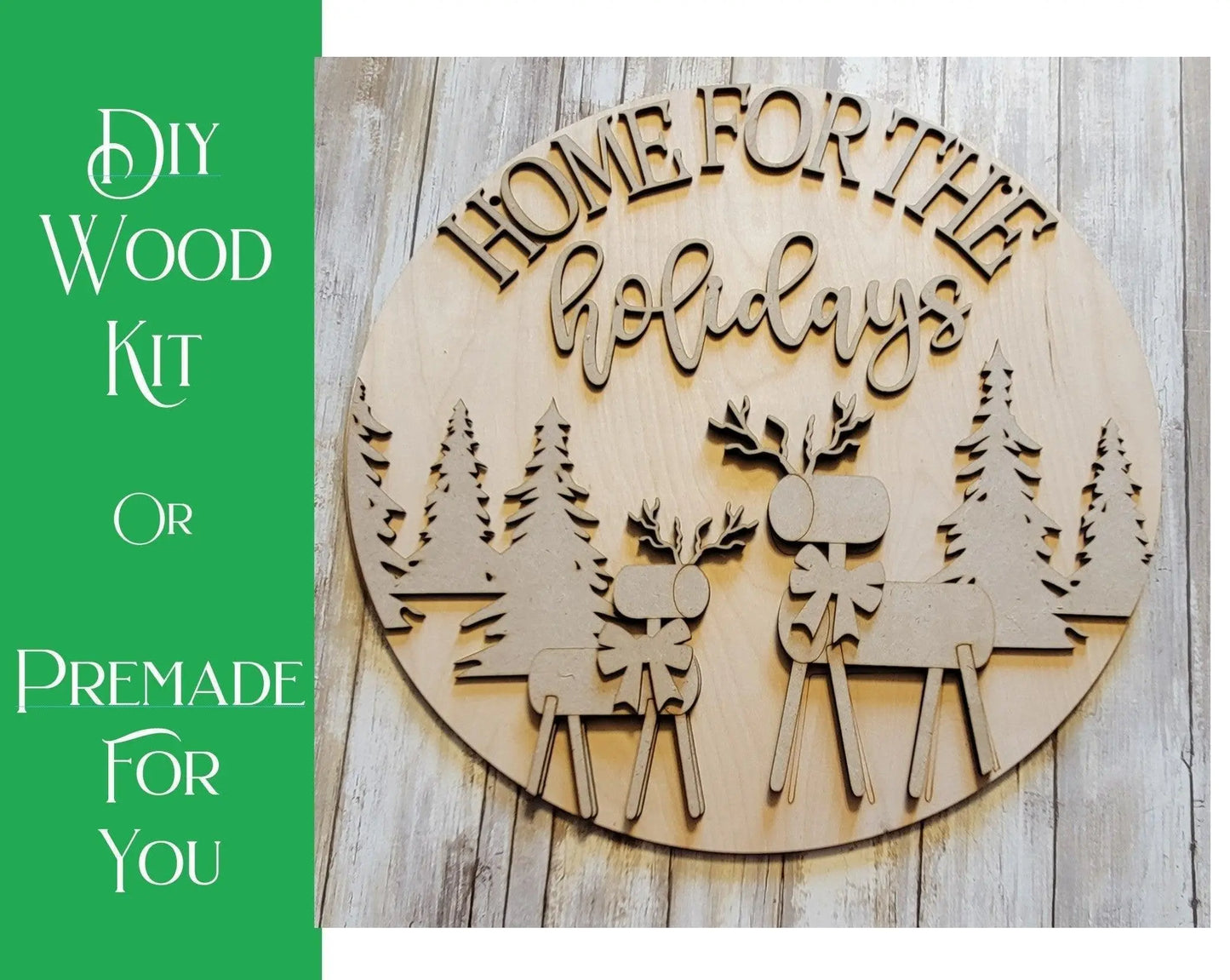 Home for the Holidays Door Hanger - RusticFarmhouseDecor