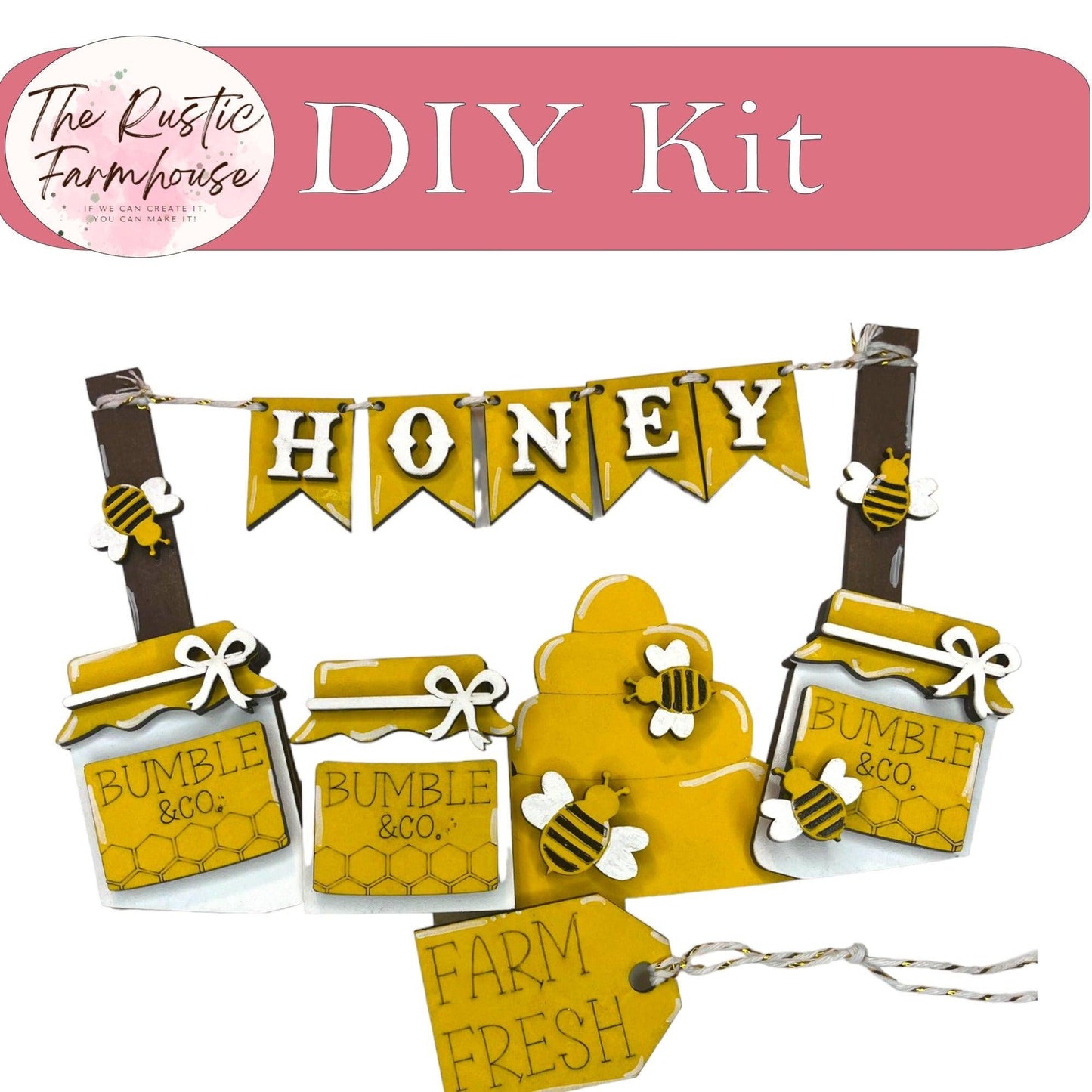 Honey for the Interchangeable Basket Decor , Wood Blank for Painting - Inserts for Basket - RusticFarmhouseDecor
