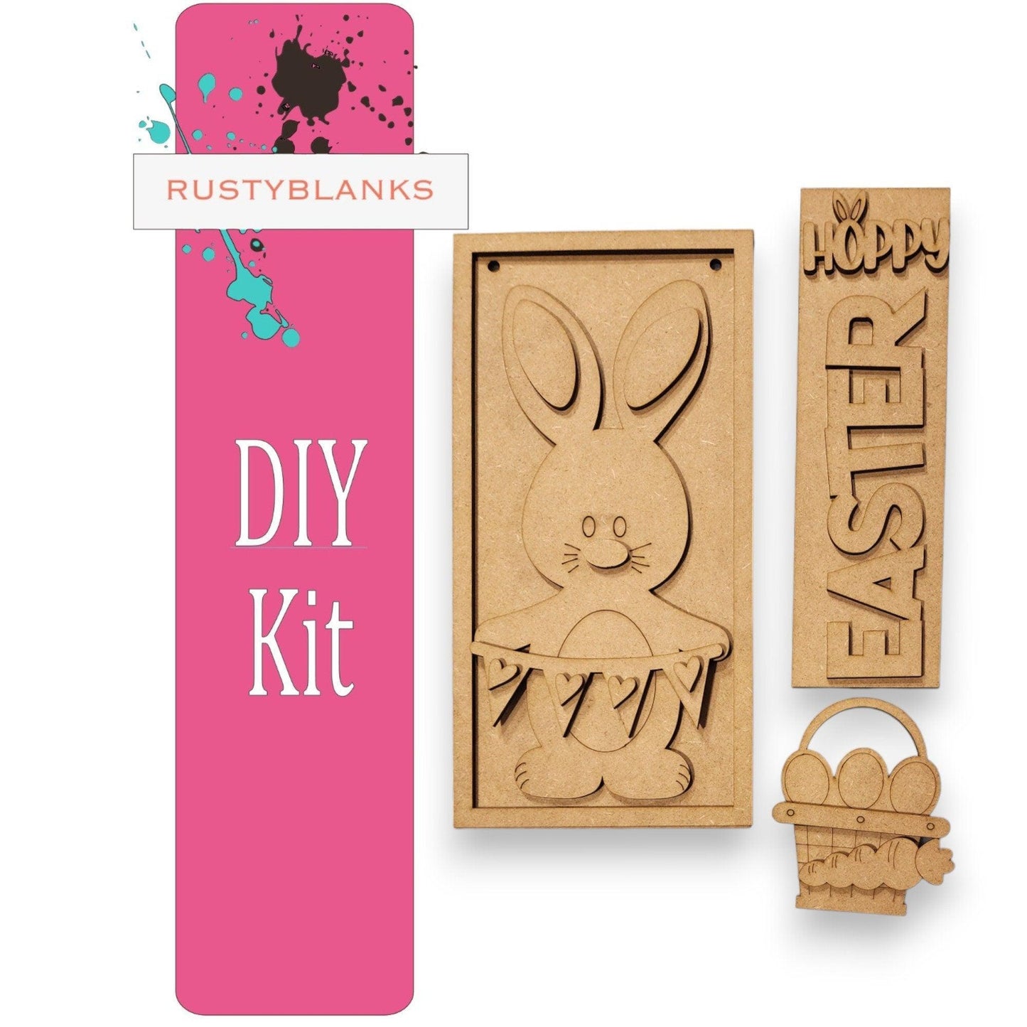 Hoppy Easter Insert for Mini Interchangeable Posts, Easter Day - RusticFarmhouseDecor