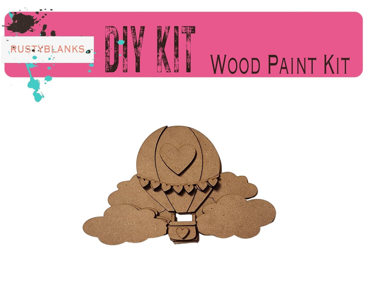 Hot Air Balloon Valentine for the Flower Basket Decor - Wood Blank for Painting - Inserts for Basket - RusticFarmhouseDecor